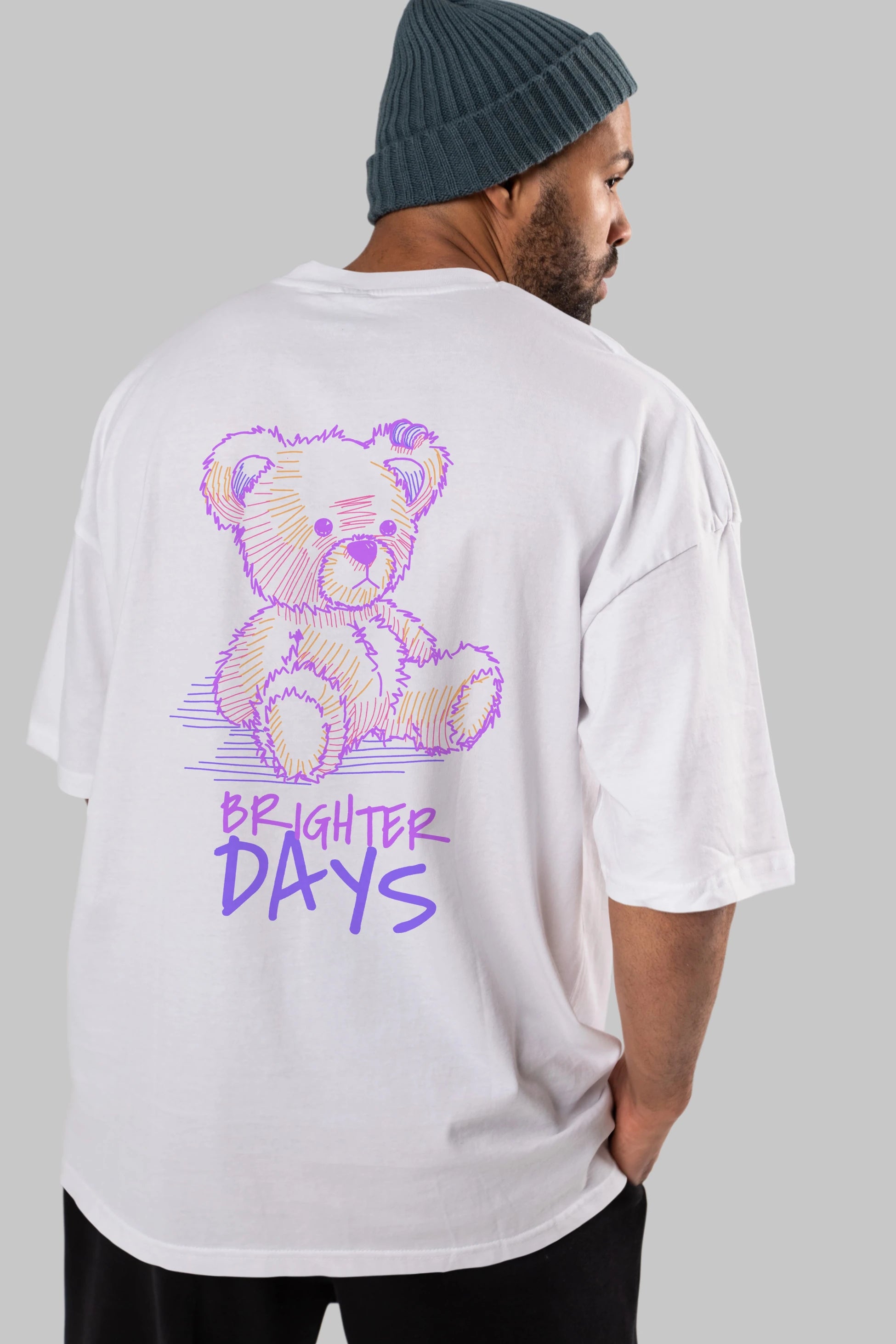 Brighter Days Arka Baskılı Oversize t-shirt Erkek Kadın Unisex