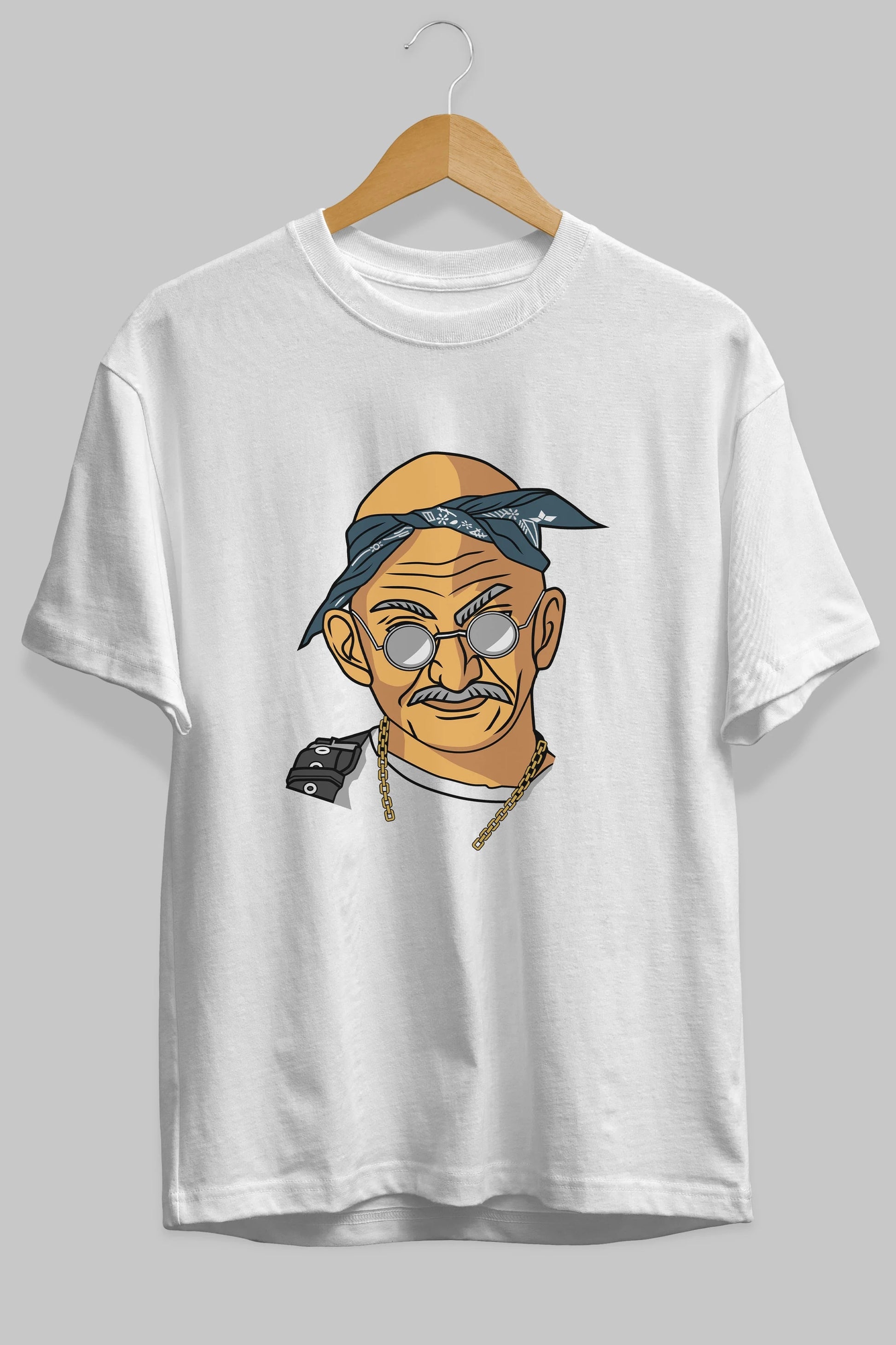 Tupac Gandhi Ön Baskılı Oversize t-shirt Erkek Kadın Unisex %100 Pamuk tişort