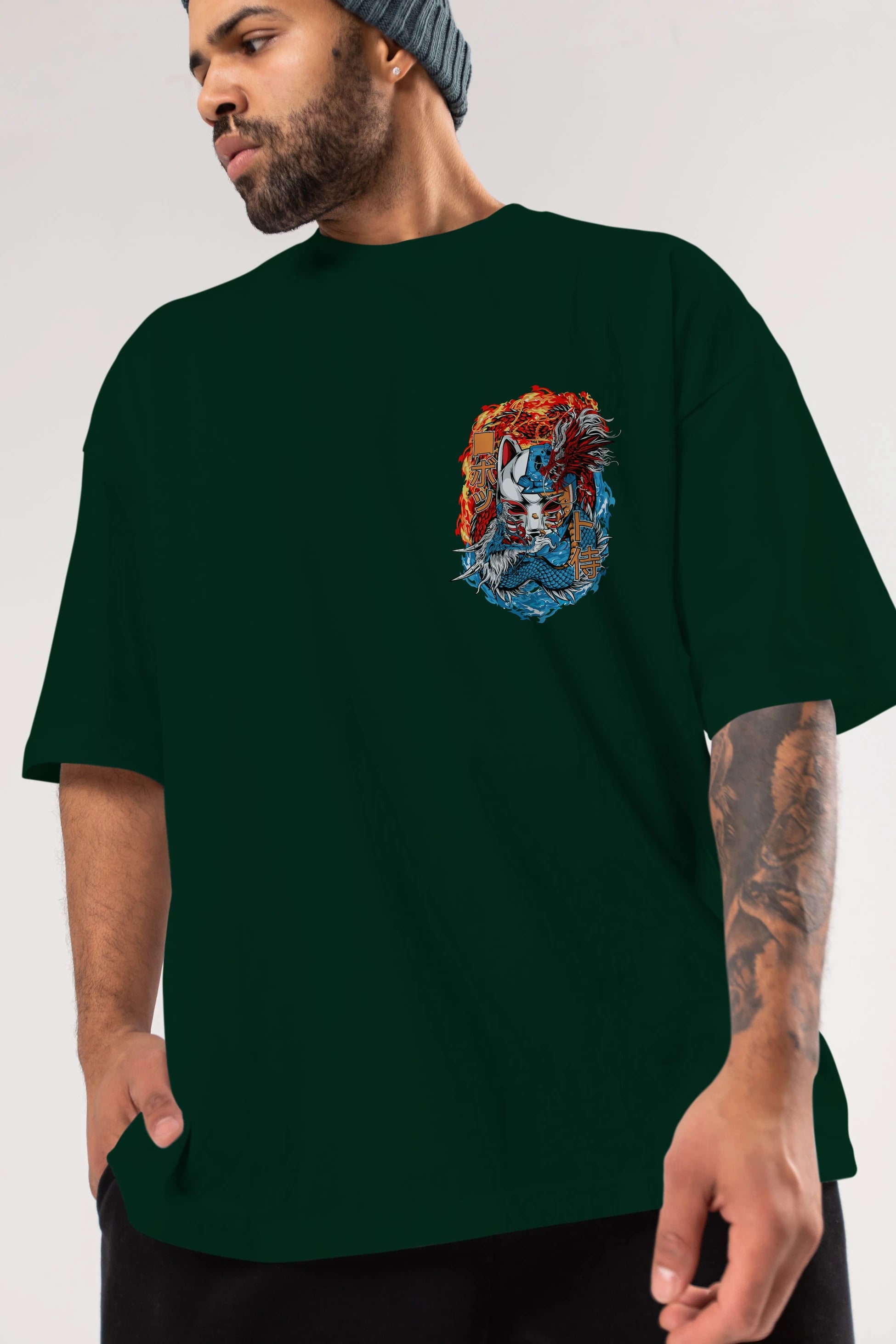 ONE PIECE (7) Ön Sol Baskılı Oversize t-shirt Erkek Kadın Unisex %100 Pamuk Bisiklet Yaka tişort