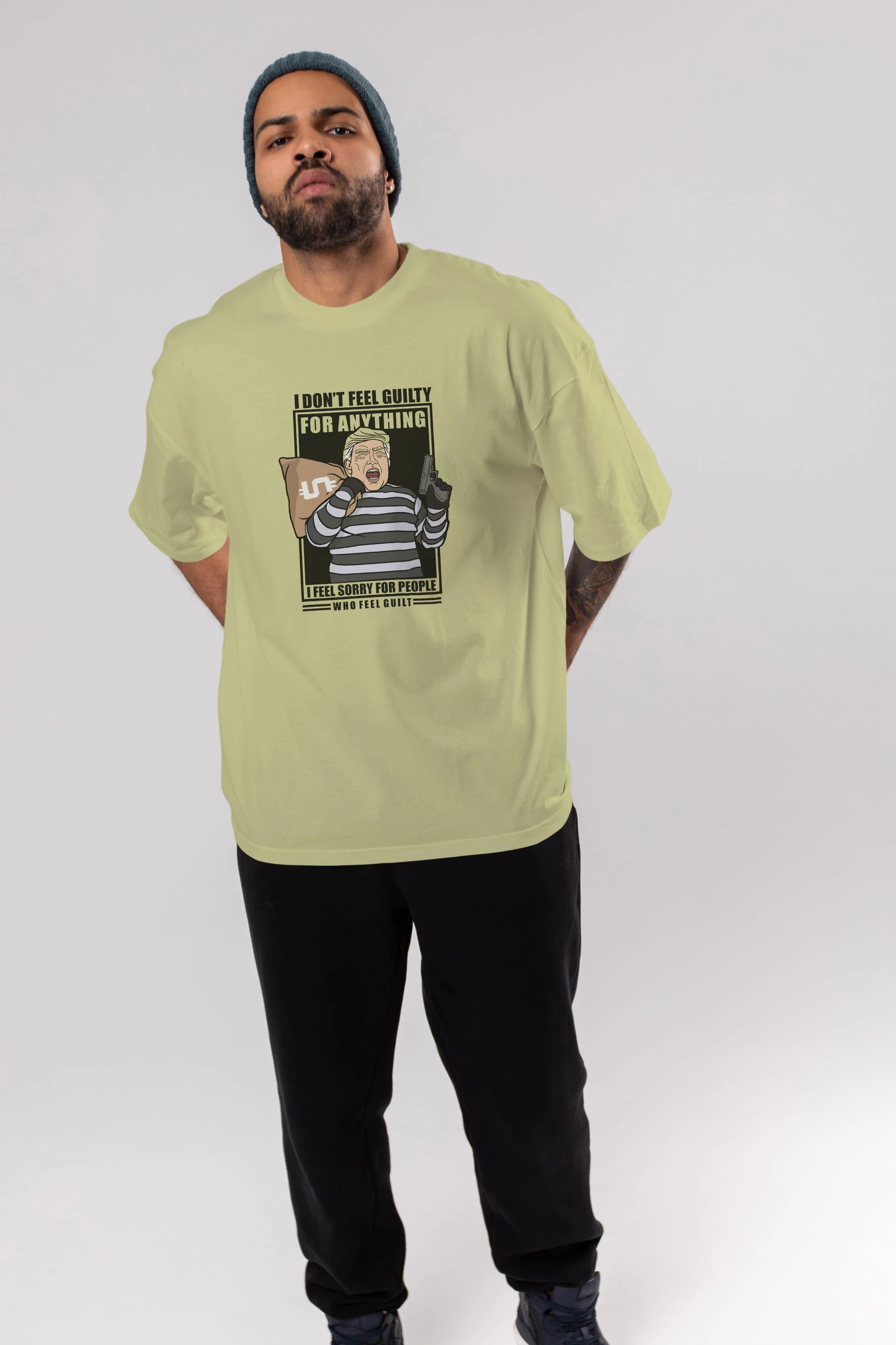 Criminal Trump Ön Baskılı Oversize t-shirt Erkek Kadın Unisex %100 Pamuk tişort
