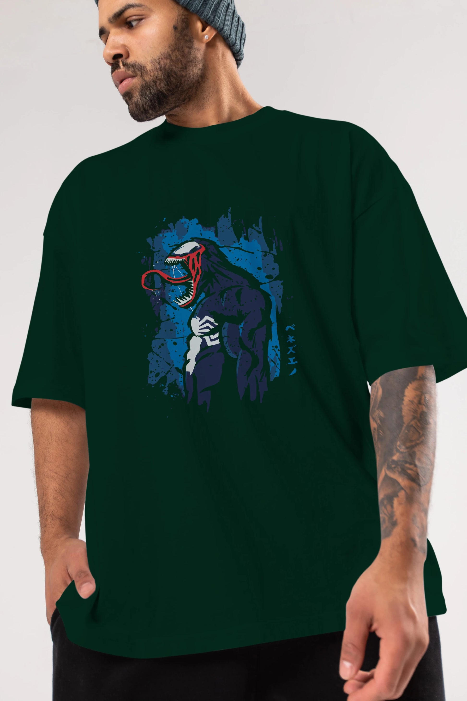 Venom (24) Ön Baskılı Oversize t-shirt Erkek Kadın Unisex %100 Pamuk Bisiklet Yaka tişort