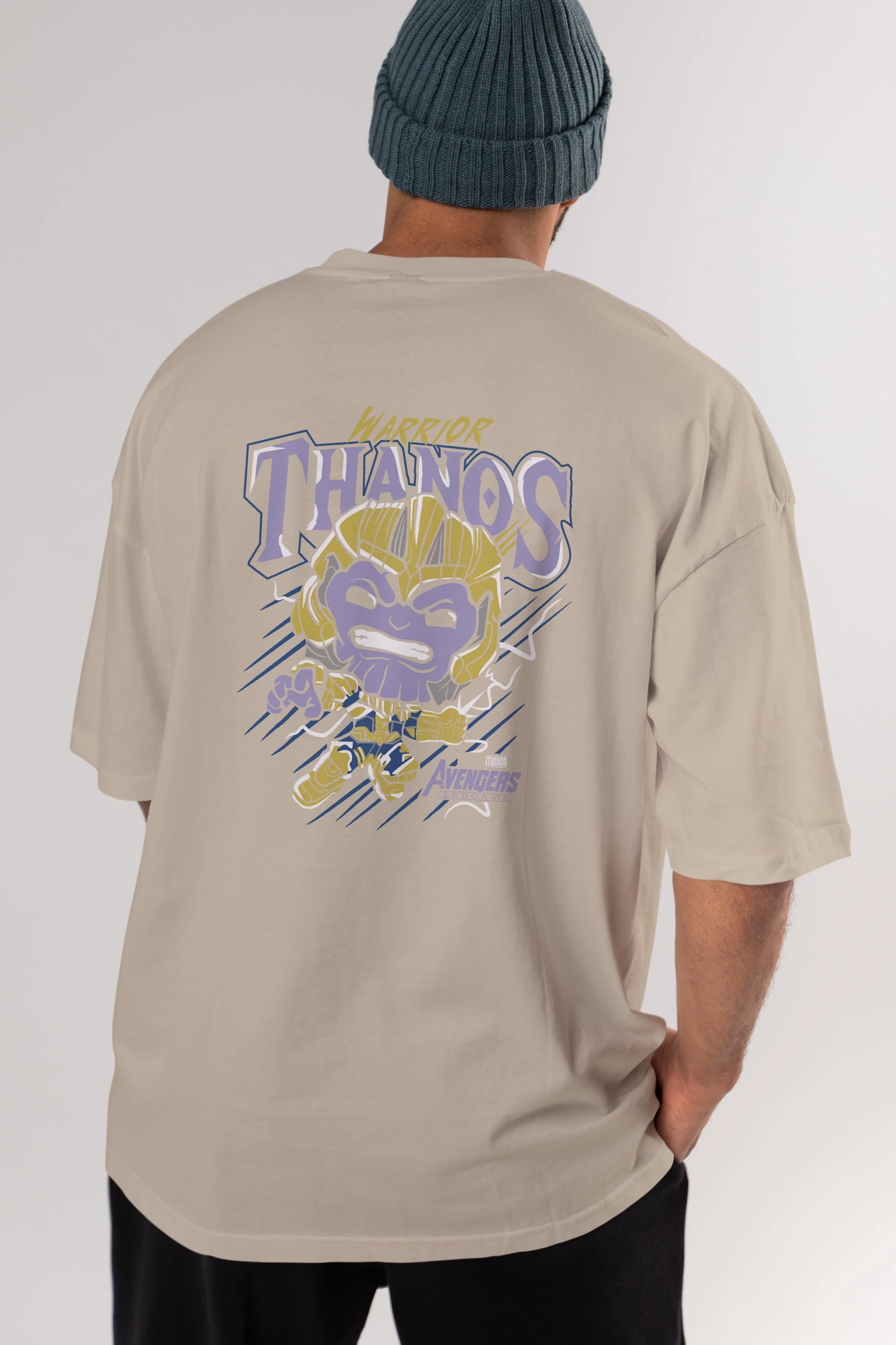 Thanos (2) Arka Baskılı Oversize t-shirt Erkek Kadın Unisex %100 Pamuk Bisiklet Yaka tişort