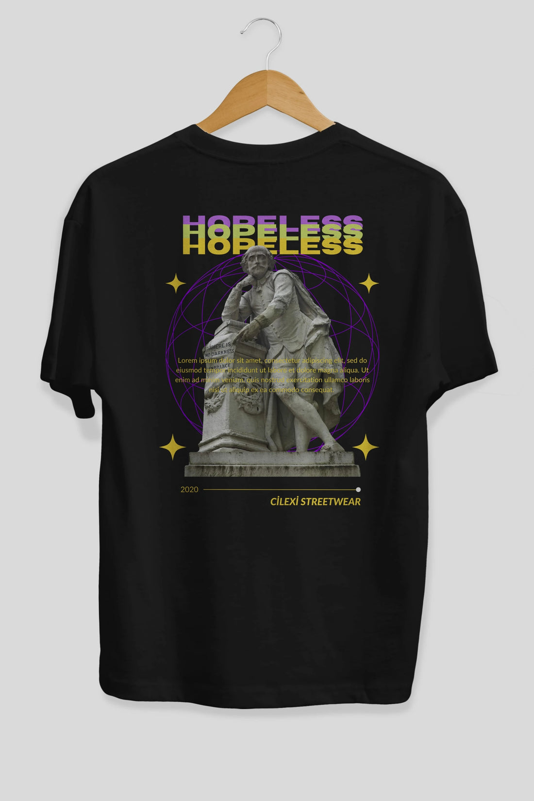 Hopeless Arka Baskılı Oversize t-shirt Erkek Kadın Unisex