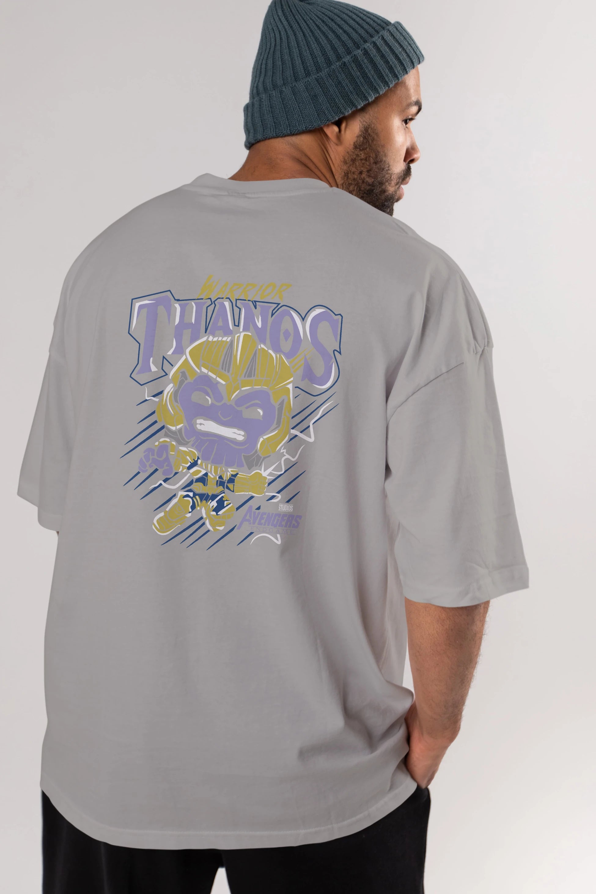 Thanos (2) Arka Baskılı Oversize t-shirt Erkek Kadın Unisex %100 Pamuk Bisiklet Yaka tişort