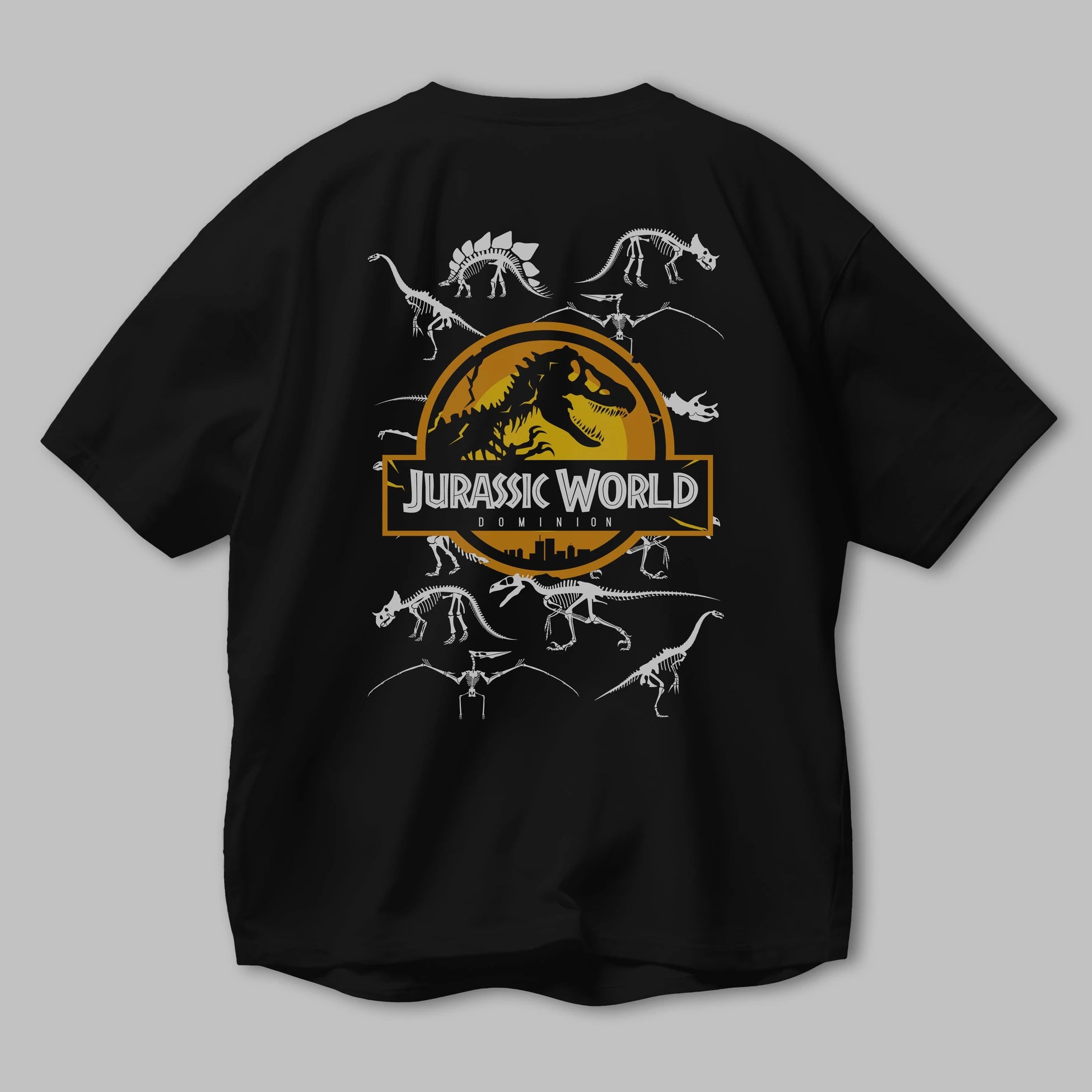 Jurassic Park (5) Arka Baskılı Oversize t-shirt Erkek Kadın Unisex %100 Pamuk Bisiklet Yaka tişort