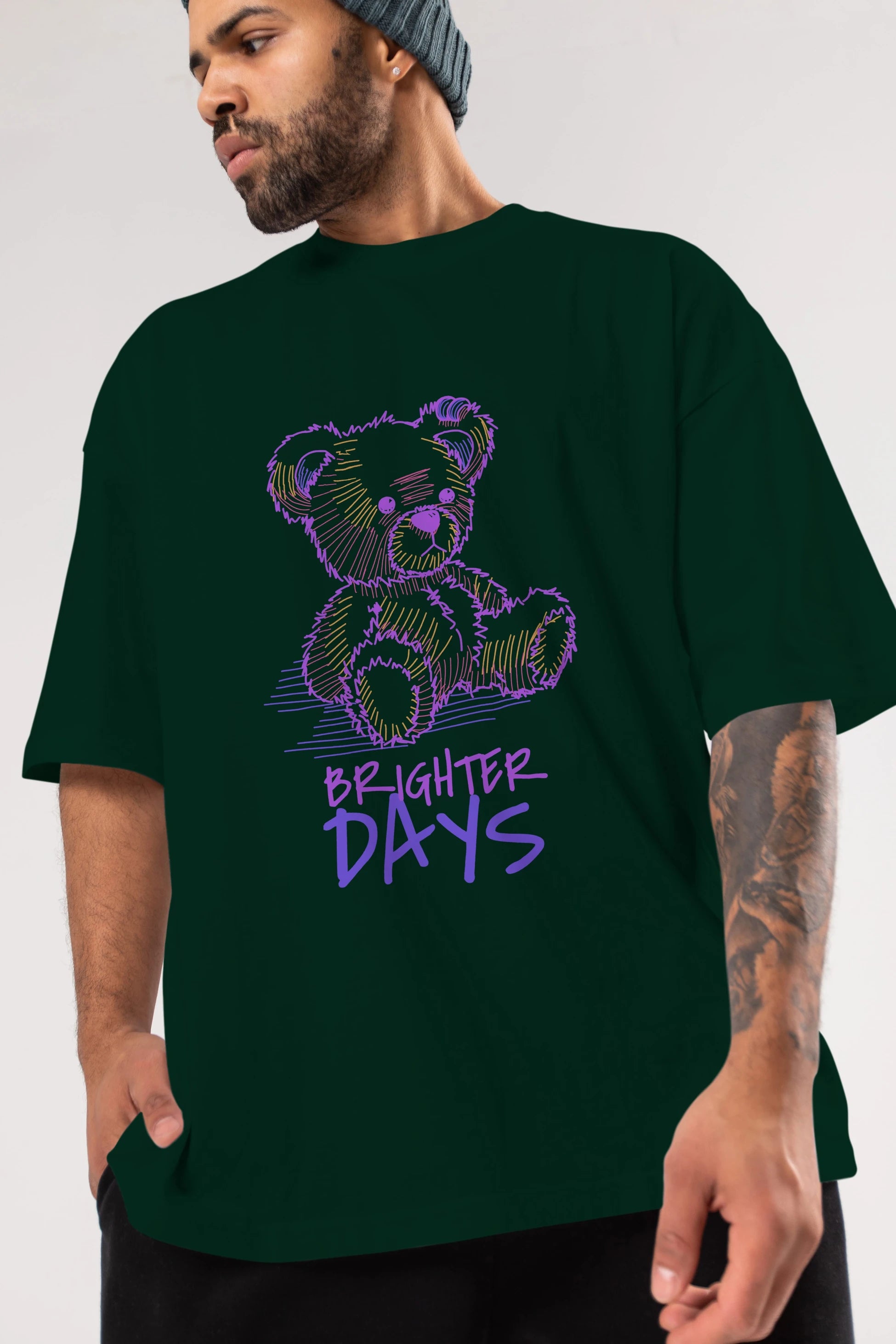 Brighter Days Ön Baskılı Oversize t-shirt Erkek Kadın Unisex