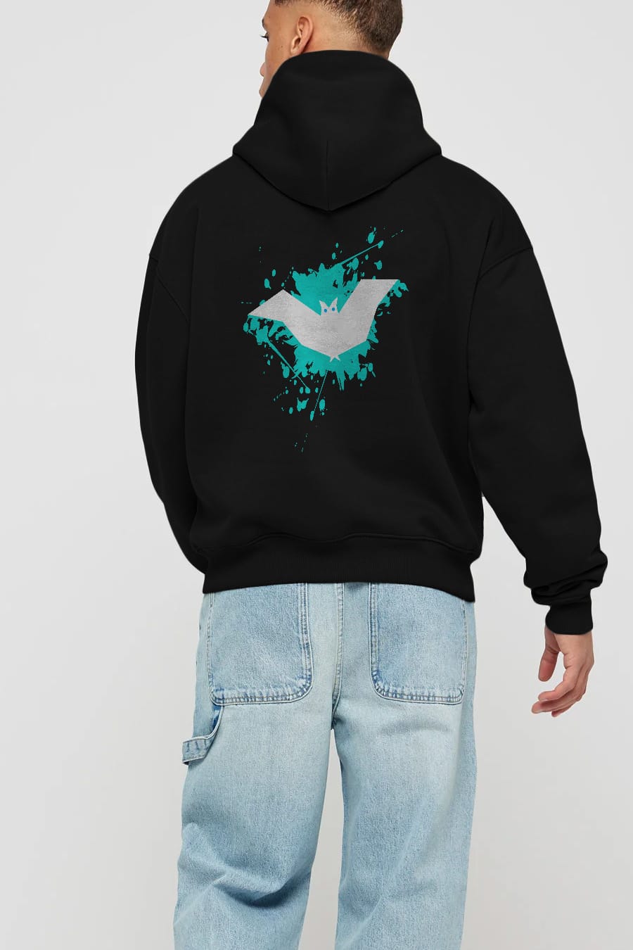 Halloween Arka Baskılı Oversize Hoodie Kapüşonlu Sweatshirt Erkek Kadın Unisex