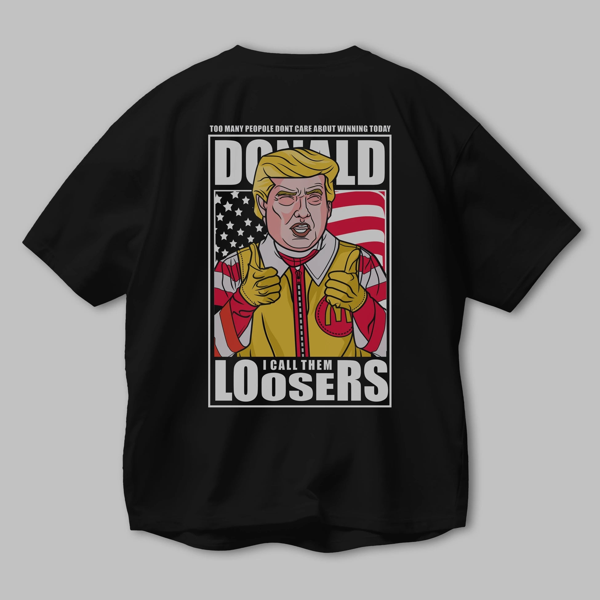 Ronald Trump Arka Baskılı Oversize t-shirt Erkek Kadın Unisex %100 Pamuk tişort