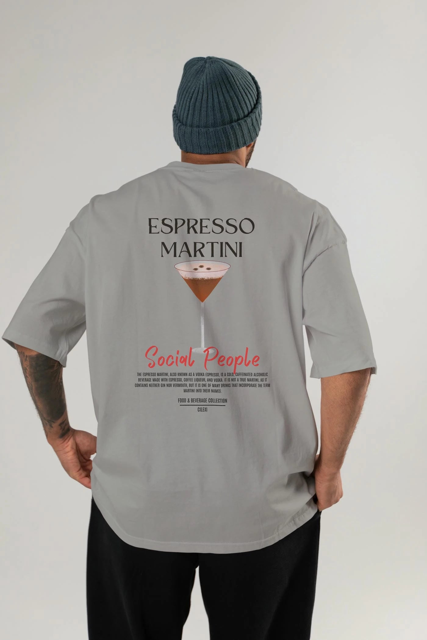 Espresso Martını Kokteyl Serisi Baskılı Oversize t-shirt Erkek Kadın Unisex %100 Pamuk Bisiklet Yaka tişort