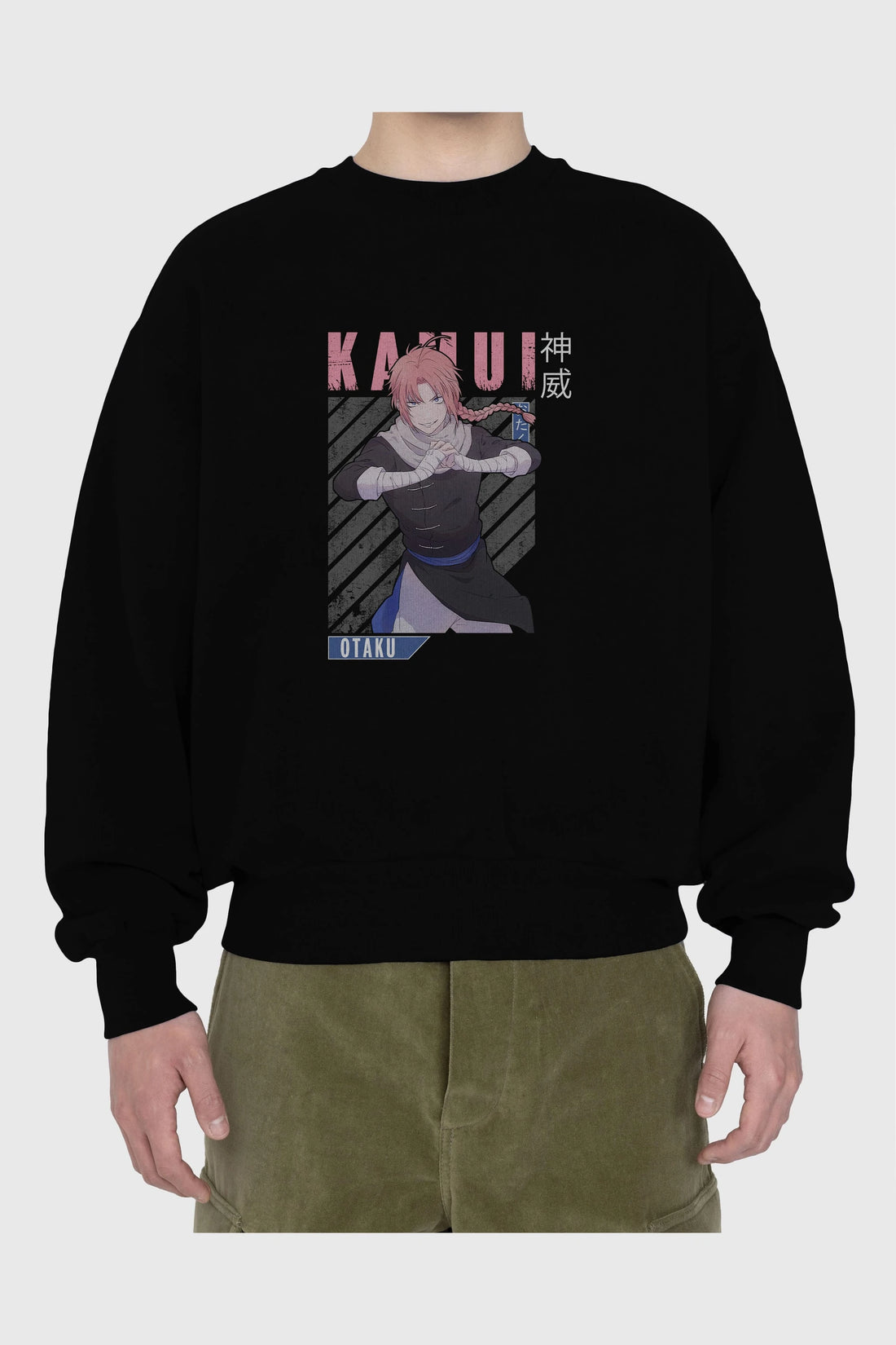 Kamui GINTAMA Anime Ön Baskılı Oversize Sweatshirt Erkek Kadın Unisex