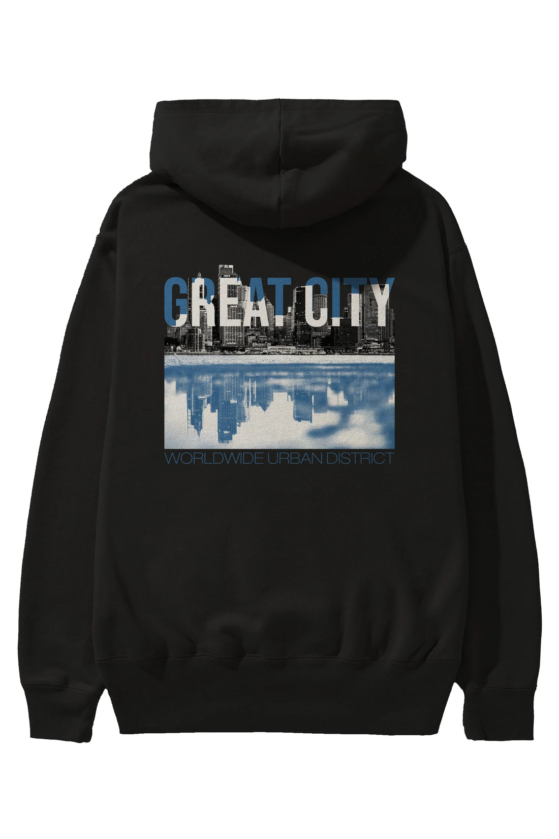 Great City Arka Baskılı Hoodie Oversize Kapüşonlu Sweatshirt Erkek Kadın Unisex