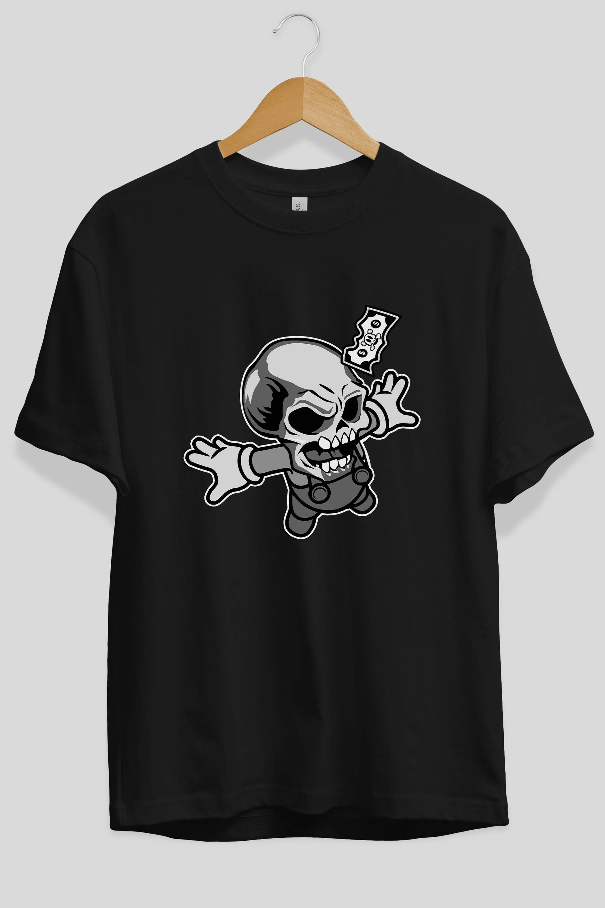 Skull Drowning Ön Baskılı Oversize t-shirt Erkek Kadın Unisex %100 Pamuk tişort