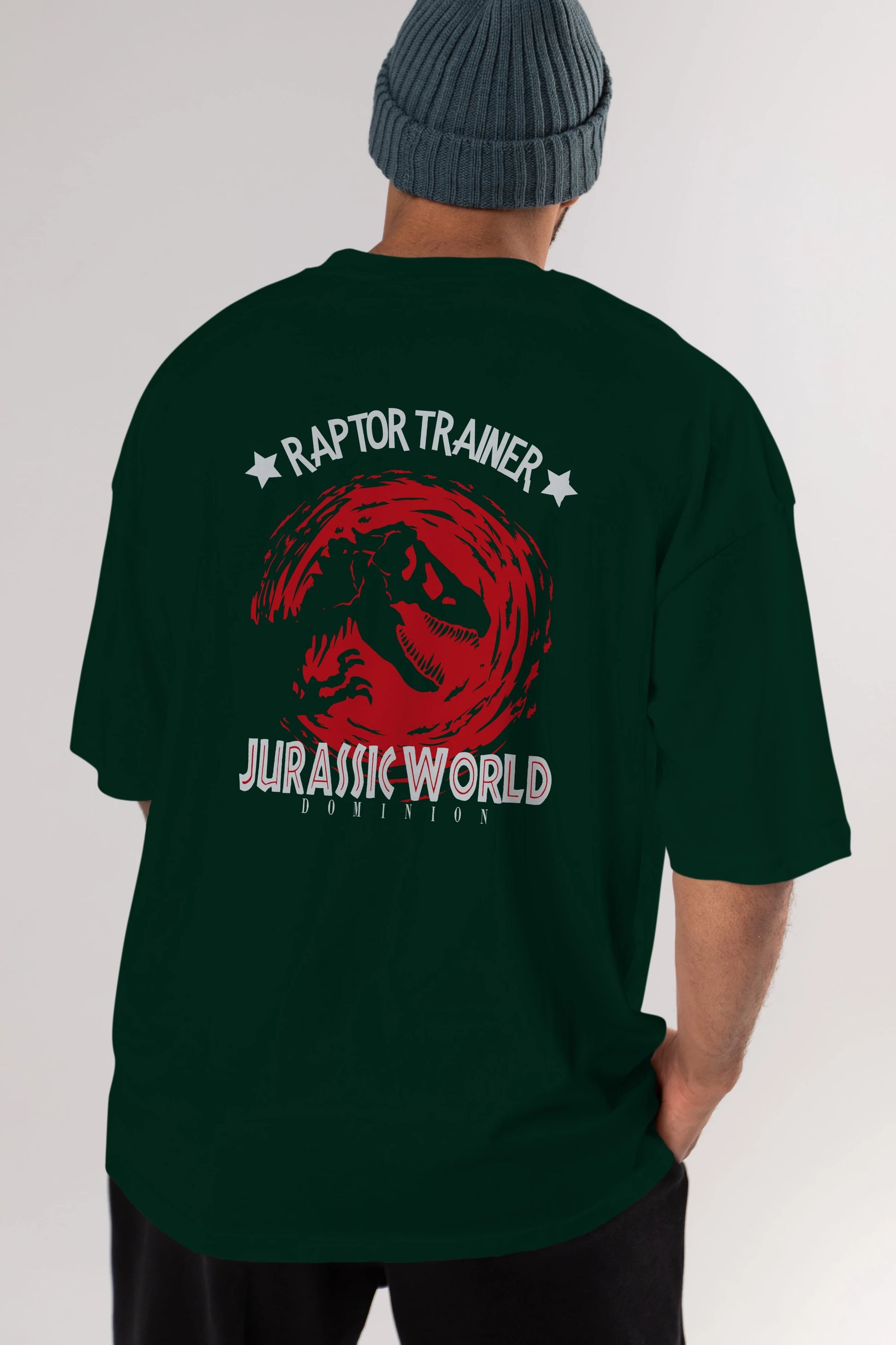 Jurassic Park (3) Arka Baskılı Oversize t-shirt Erkek Kadın Unisex %100 Pamuk Bisiklet Yaka tişort