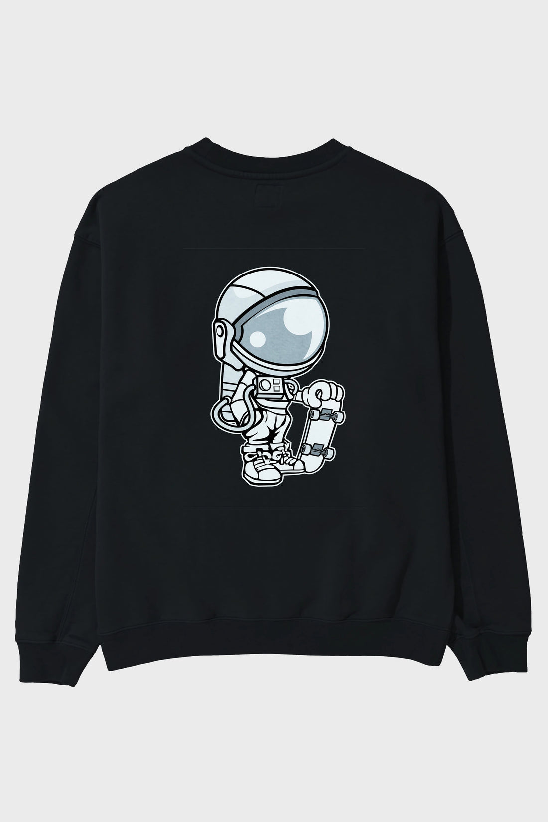 Astronaut Skaterboy Arka Baskılı Oversize Sweatshirt Erkek Kadın Unisex