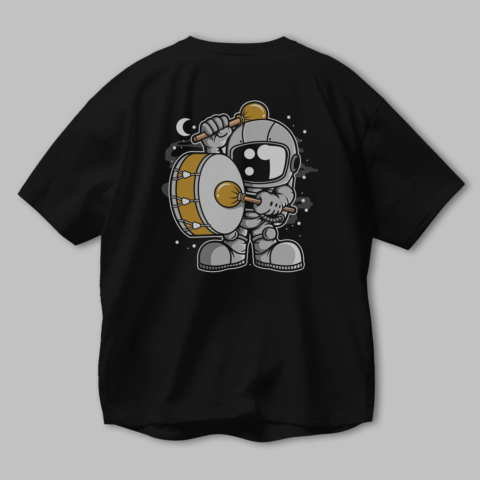 Astronaut Marching Band Arka Baskılı Oversize t-shirt Erkek Kadın Unisex