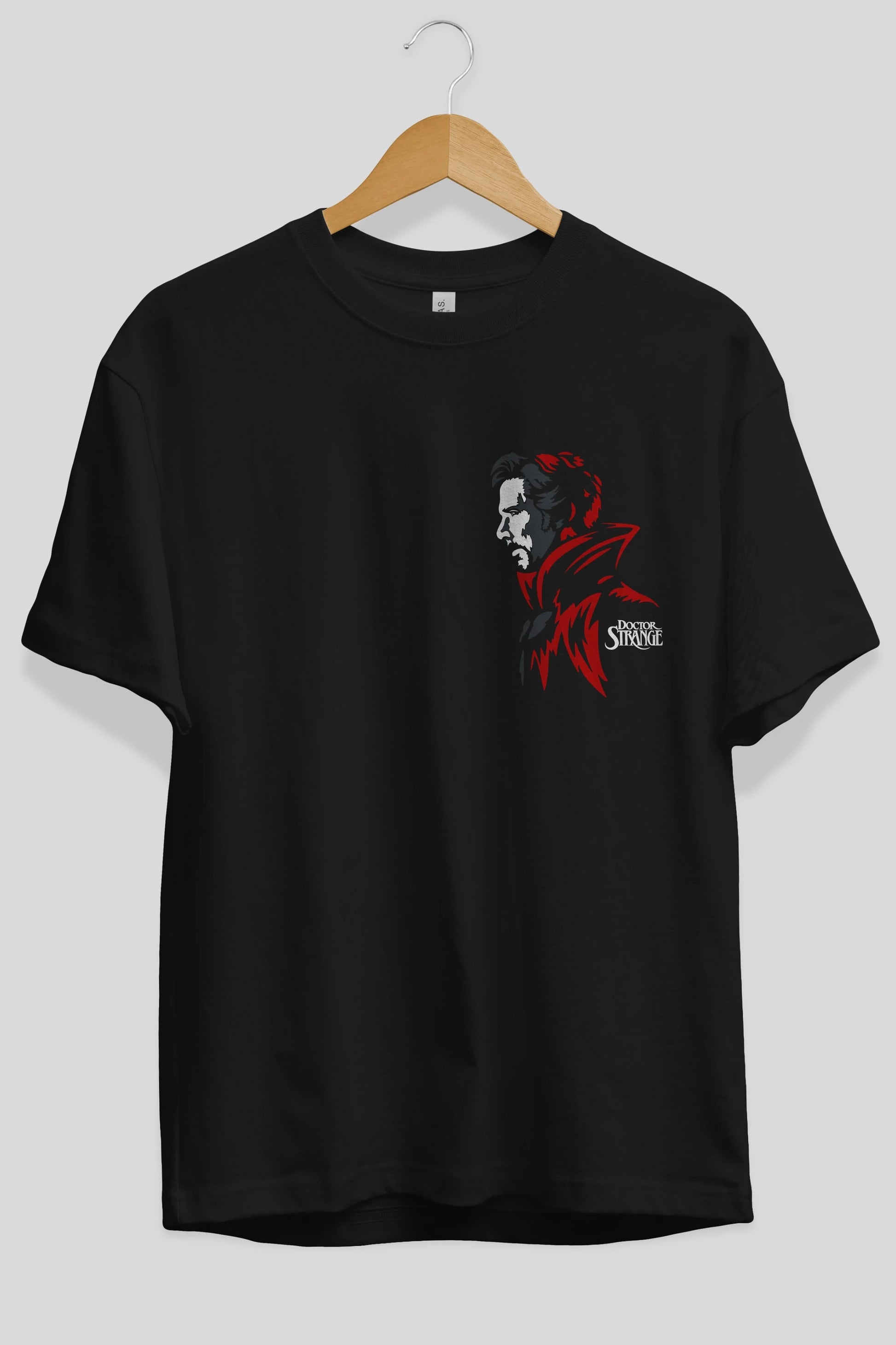 Doctor Strange (2) Ön Sol Baskılı Oversize t-shirt Erkek Kadın Unisex %100 Pamuk Bisiklet Yaka tişort