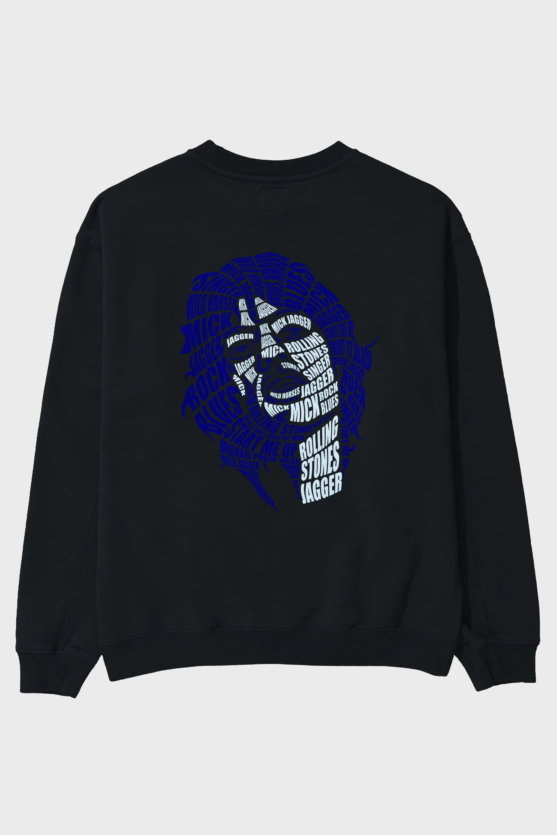Mick Jagger Calligram Arka Baskılı Oversize Sweatshirt Erkek Kadın Unisex