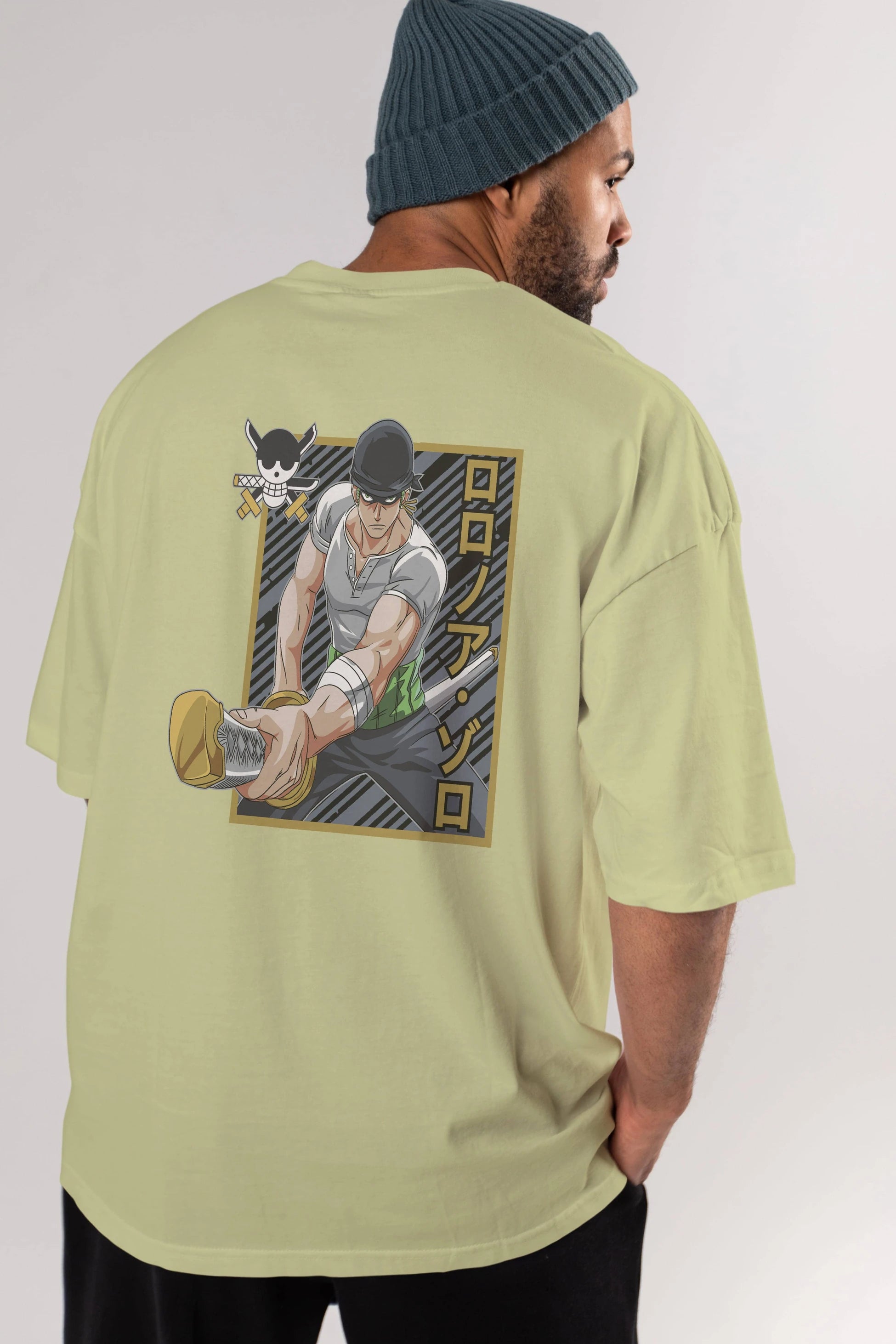 RORONOA ZORO Anime Arka Baskılı Oversize t-shirt Erkek Kadın Unisex