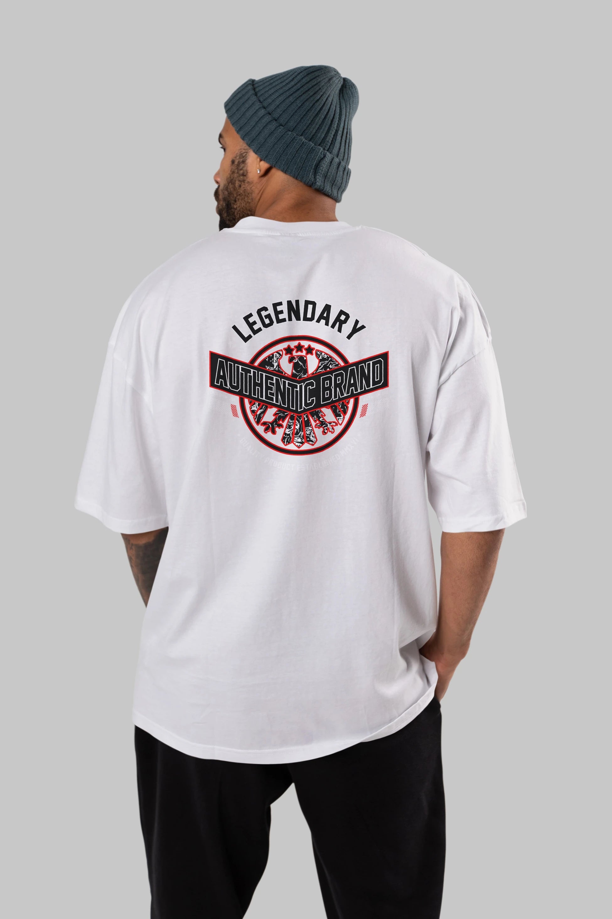 Legendary Brand Arka Baskılı Oversize t-shirt Erkek Kadın Unisex