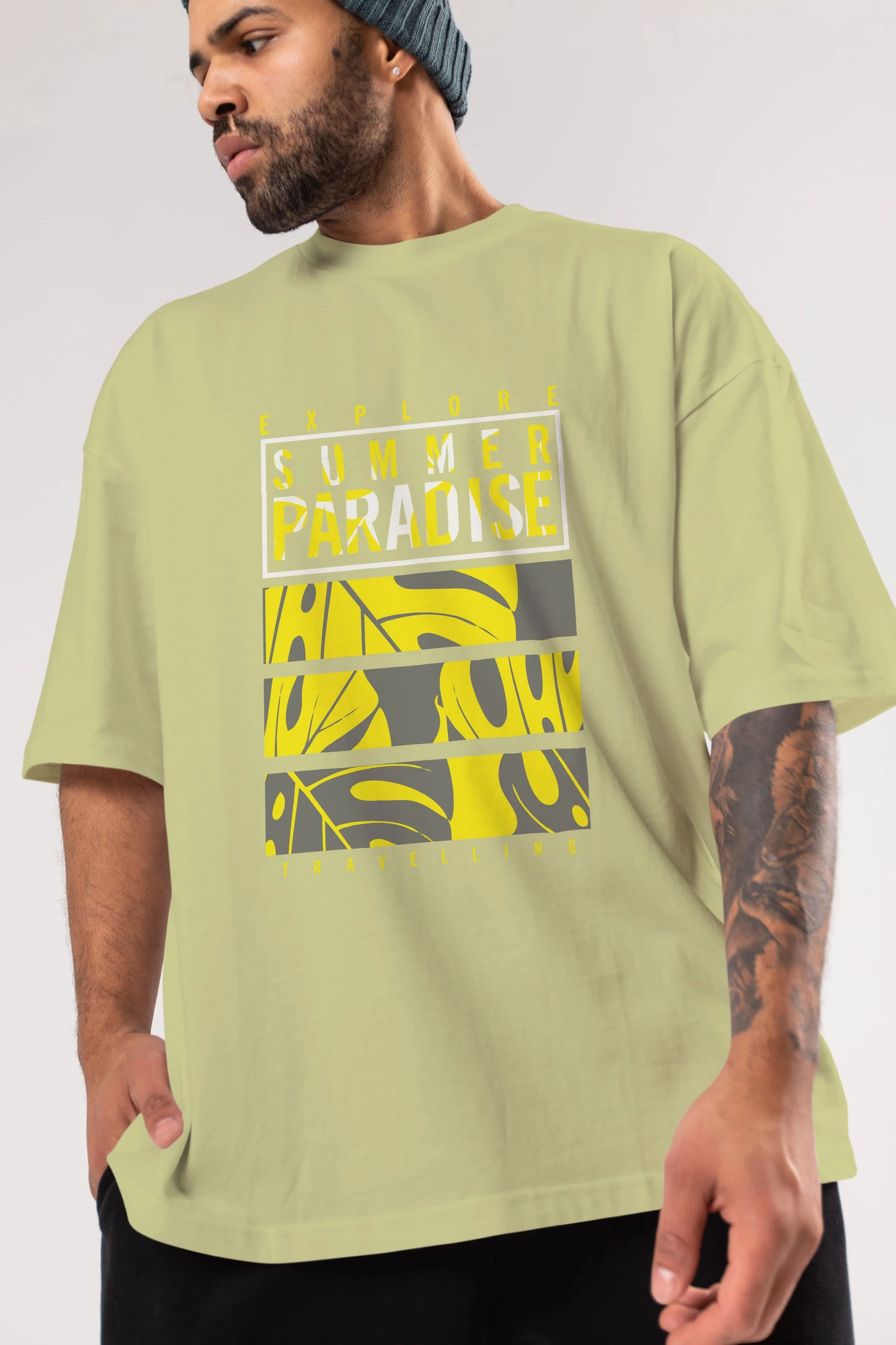 Summer Paradise Ön Baskılı Oversize t-shirt Erkek Kadın Unisex
