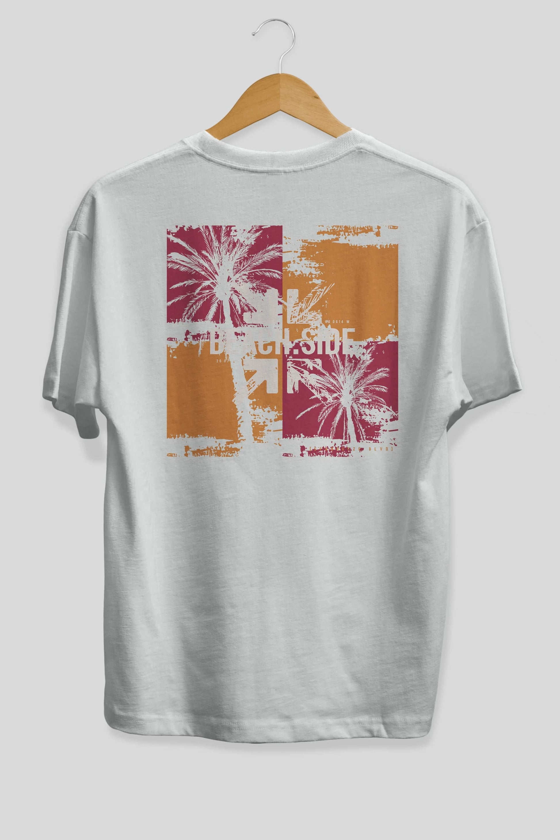 Beach Side Arka Baskılı Oversize t-shirt Erkek Kadın Unisex