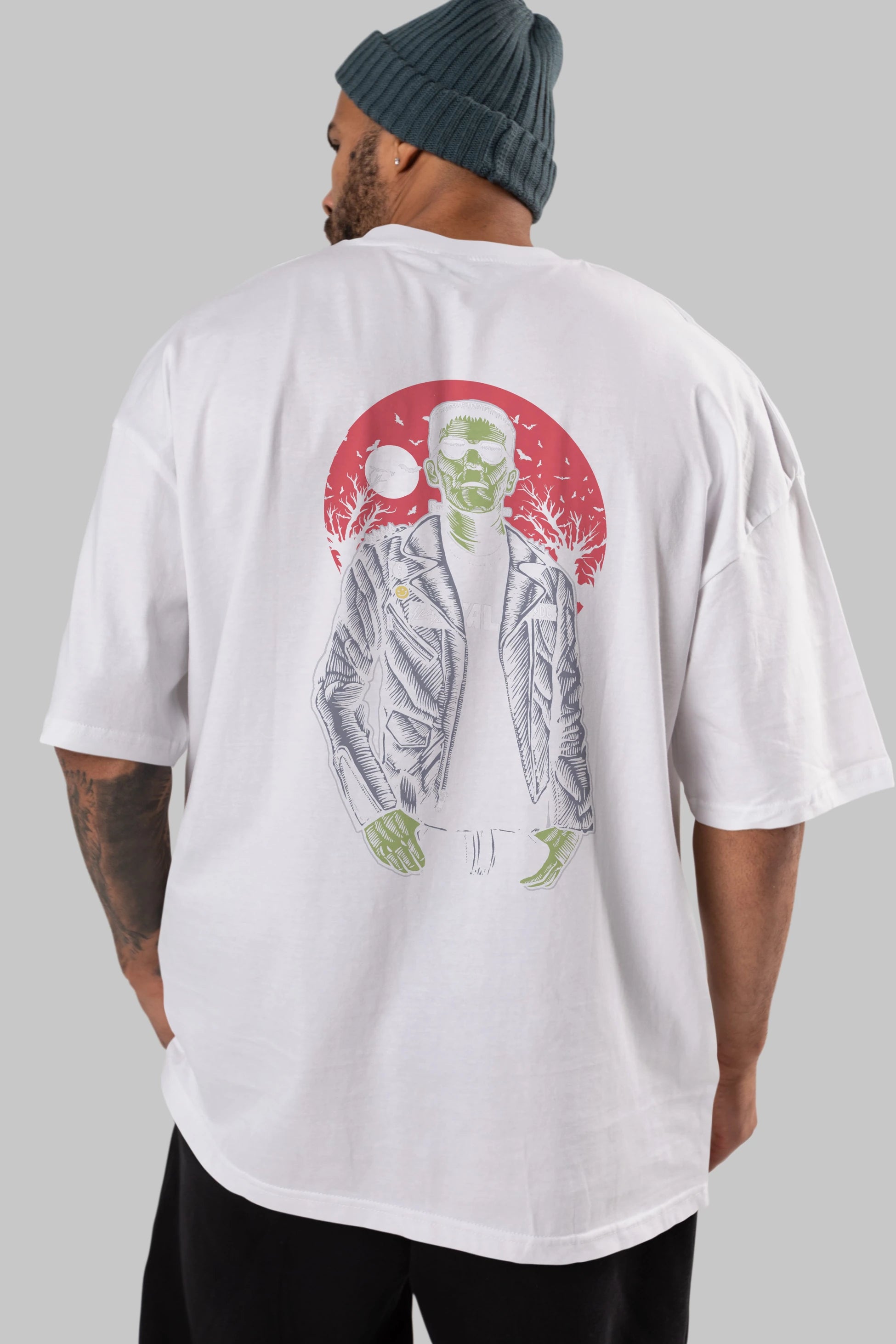 Frank Arka Baskılı Oversize t-shirt Erkek Kadın Unisex %100 Pamuk