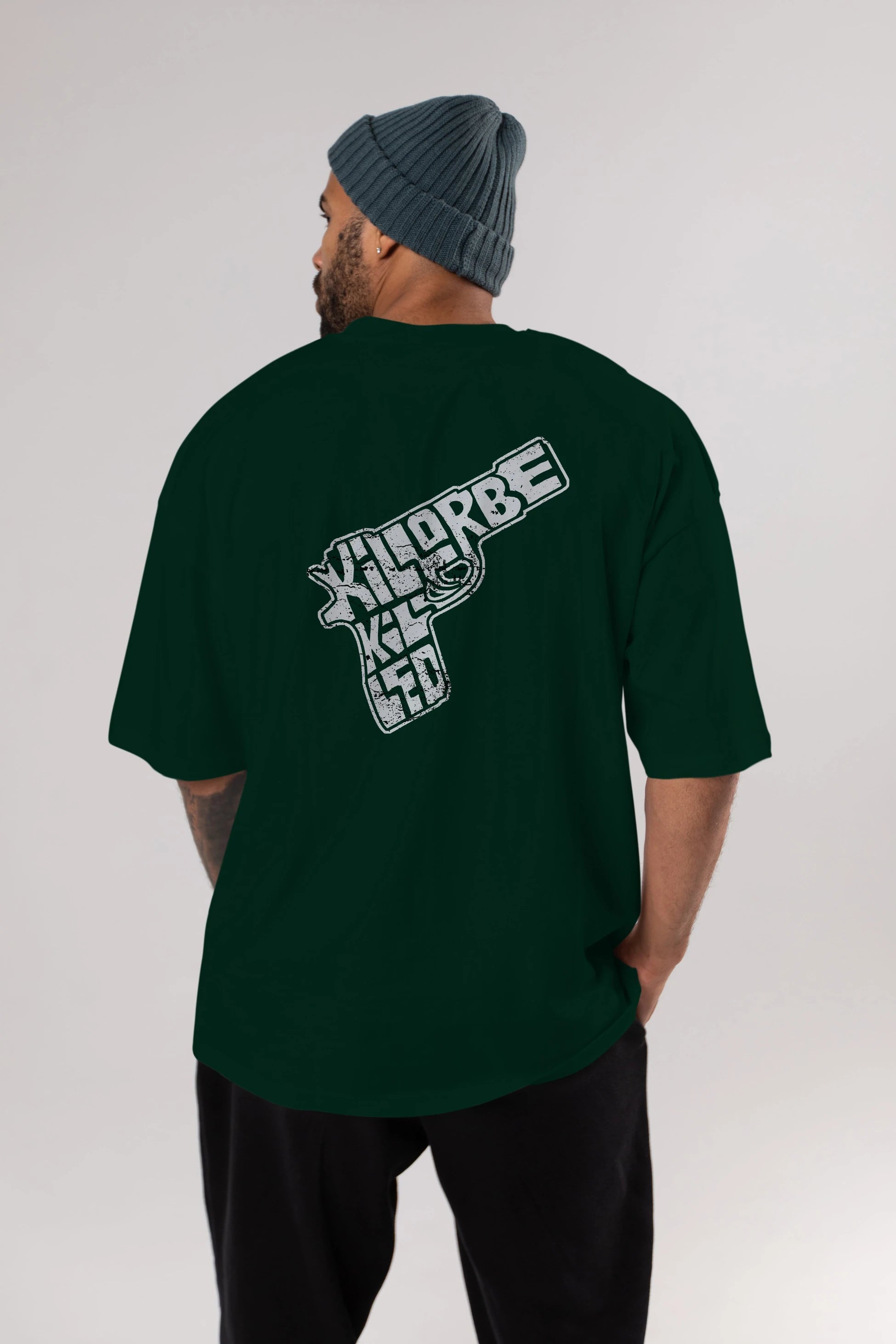 Kill Or Be Killed Arka Baskılı Oversize t-shirt %100 pamuk Erkek Kadın Unisex