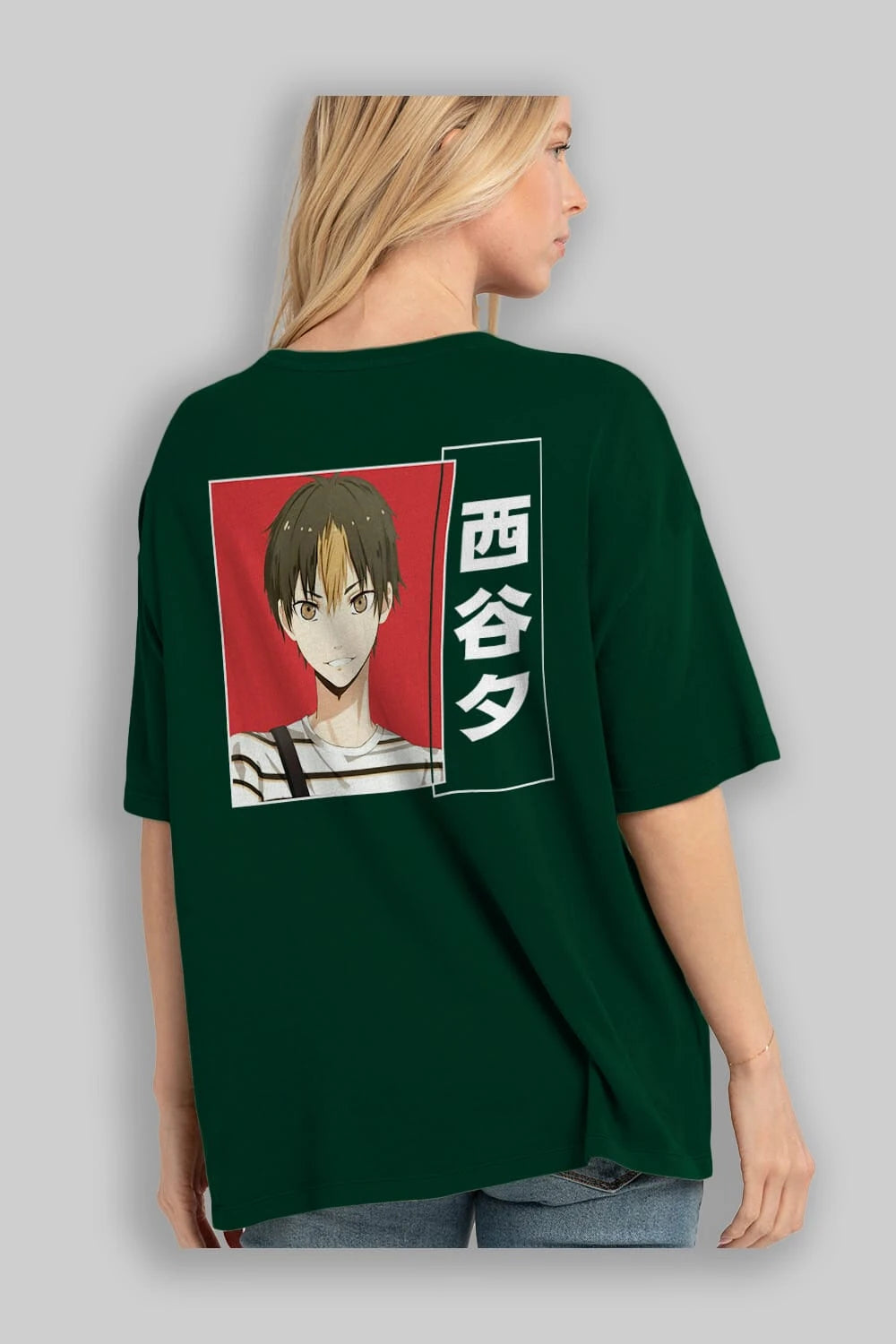 Yuu Nishinoya 1 Anime Arka Baskılı Oversize t-shirt Erkek Kadın Unisex