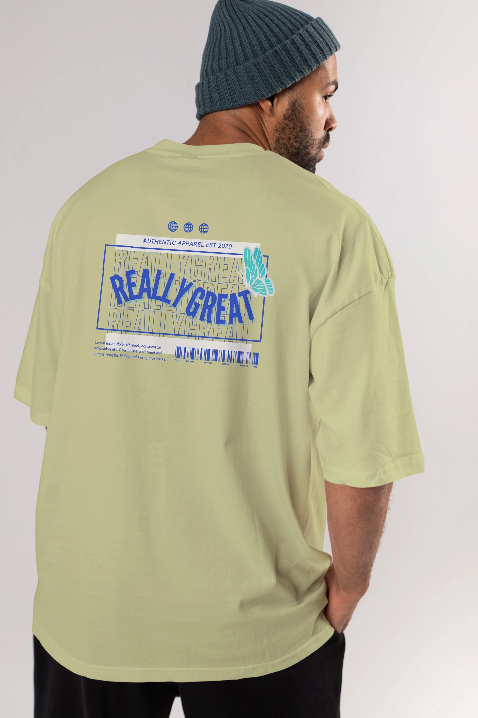 Really Great Yazılı Arka Baskılı Oversize t-shirt Erkek Kadın Unisex