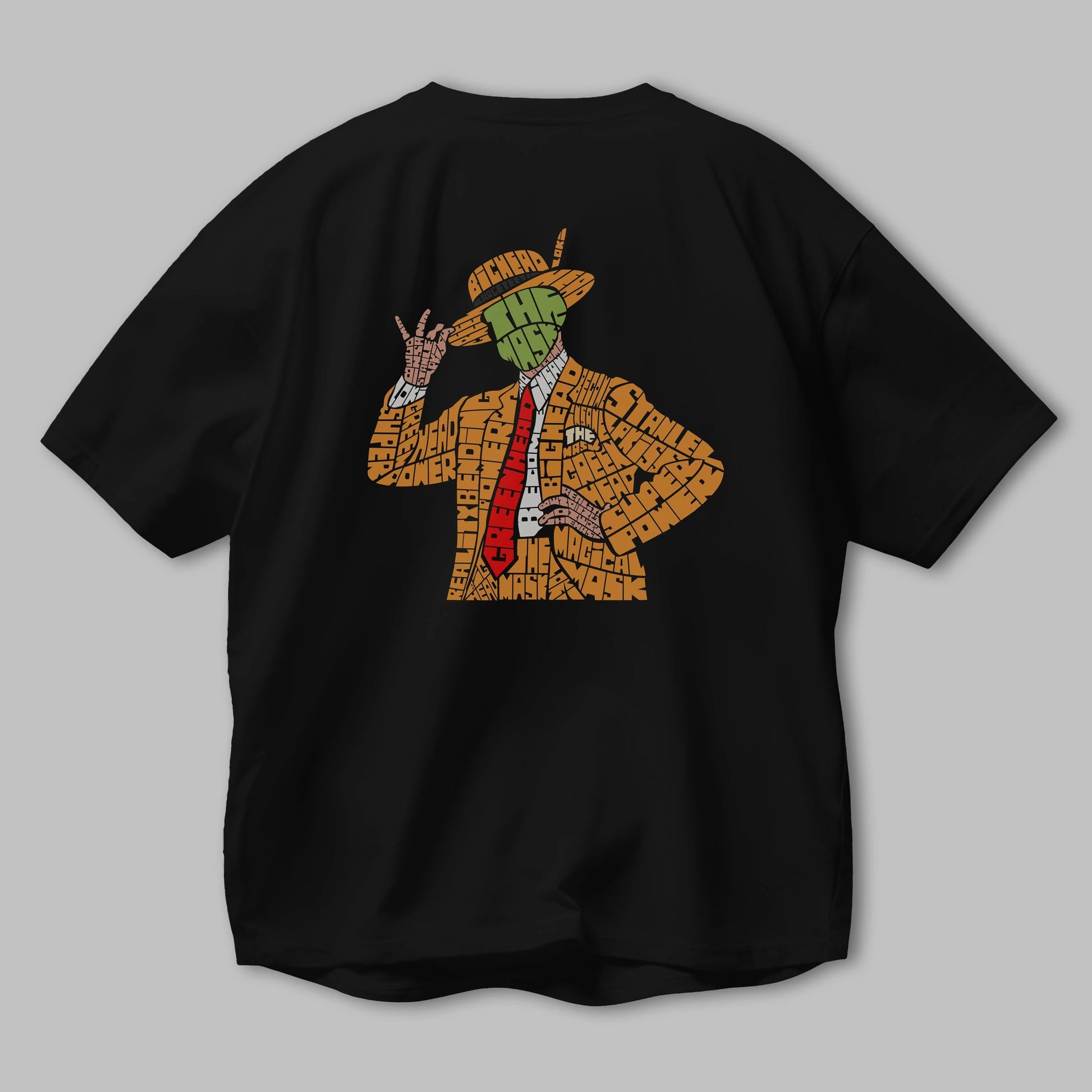 The Mask Arka Baskılı Oversize t-shirt %100 pamuk Erkek Kadın Unisex