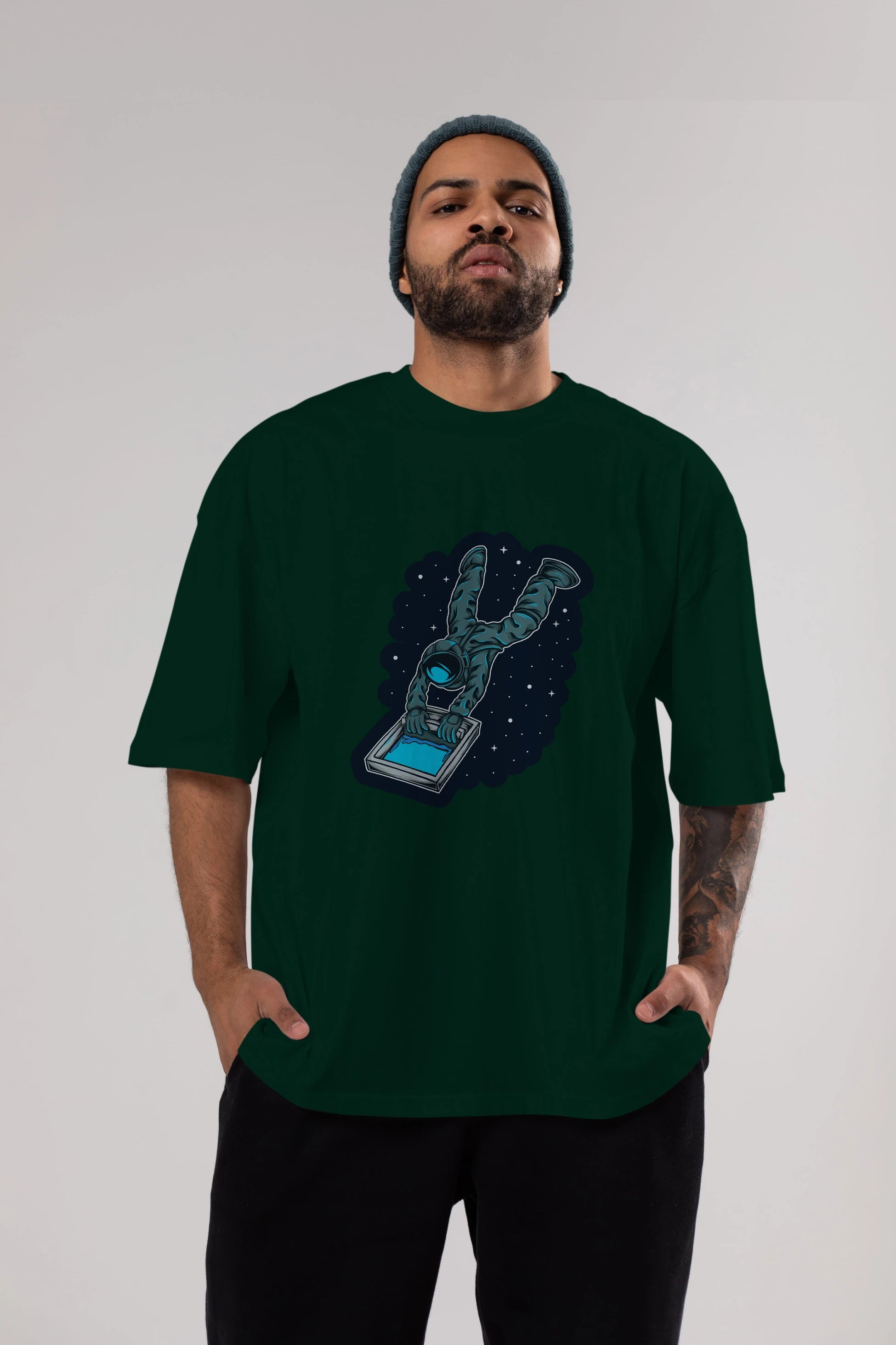 Astroscreen Sticker Ön Baskılı Oversize t-shirt Erkek Kadın Unisex
