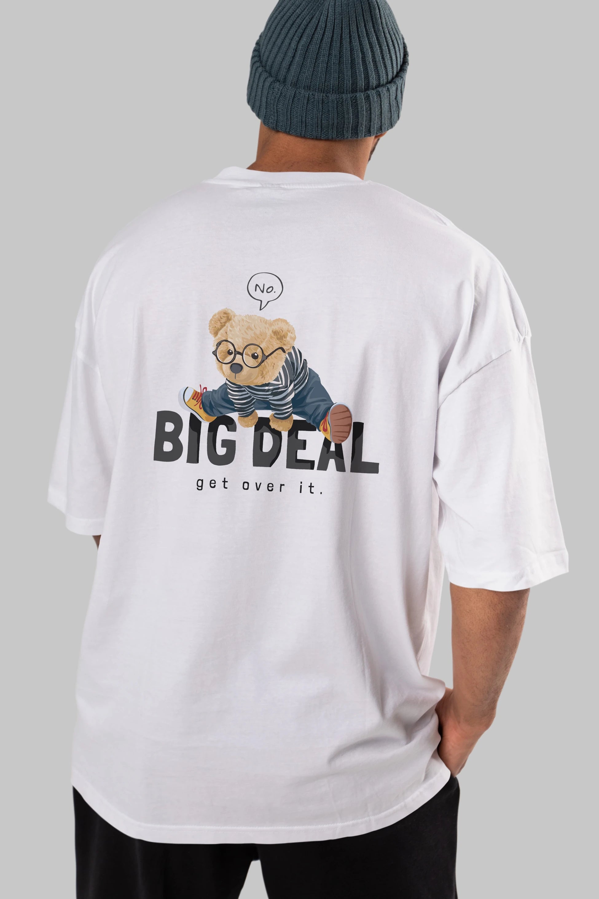 Teddy Bear Big Deal Arka Baskılı Oversize t-shirt Erkek Kadın Unisex %100 Pamuk