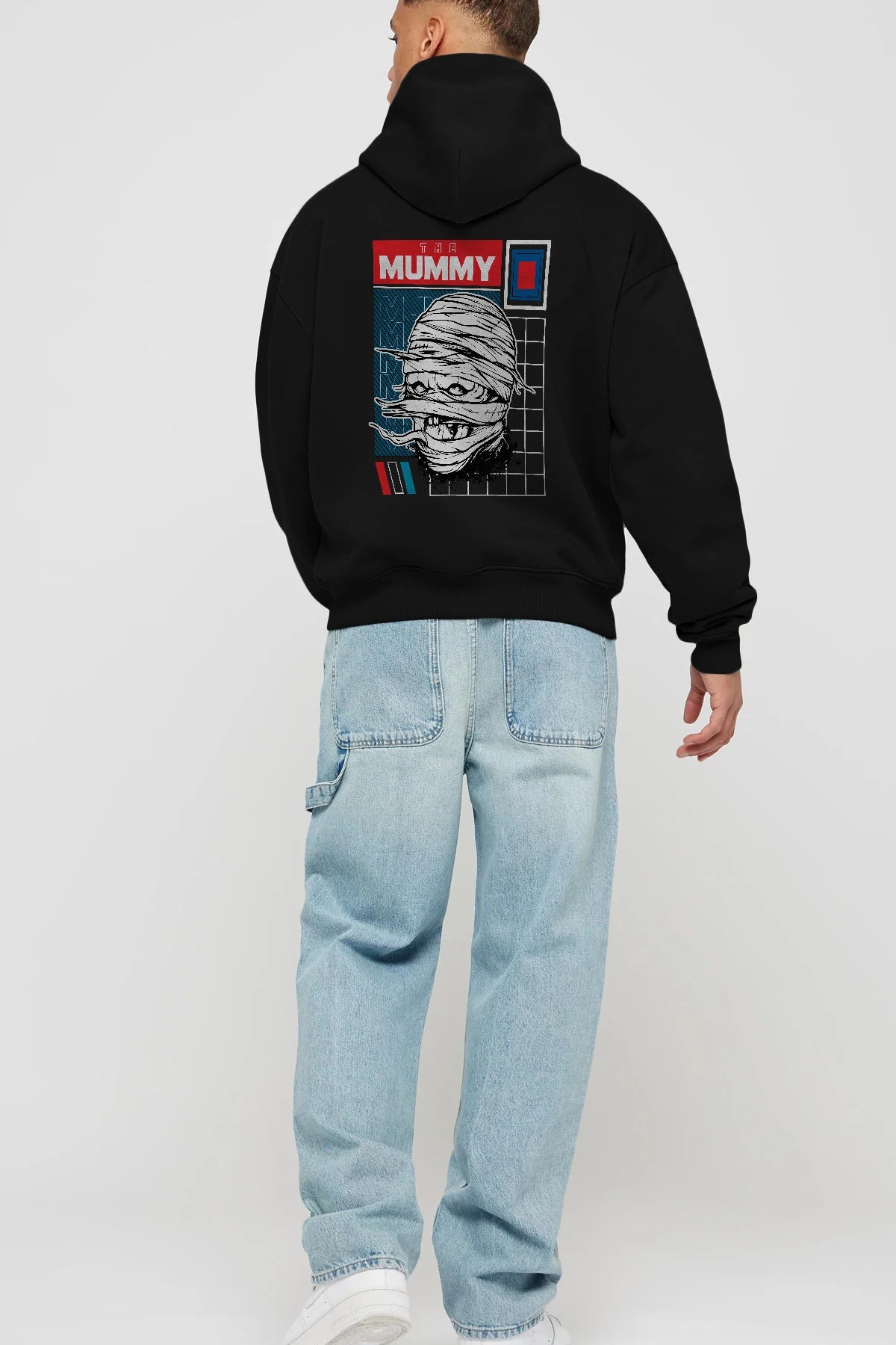 The Mummy Arka Baskılı Hoodie Oversize Kapüşonlu Sweatshirt Erkek Kadın Unisex