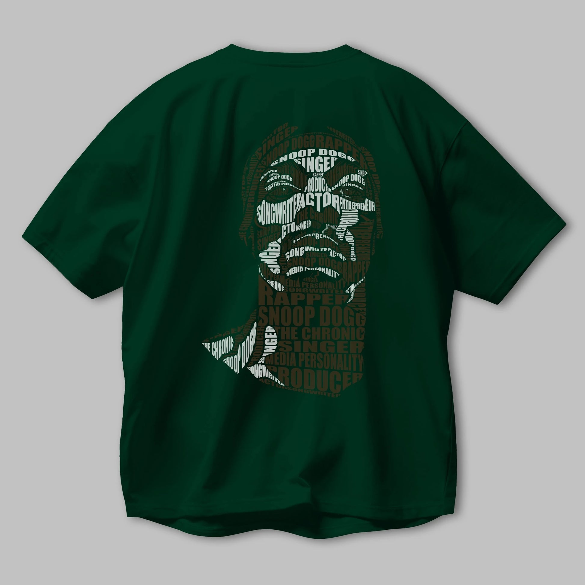 Snoop Dogg Calligram Arka Baskılı Oversize t-shirt %100 pamuk Erkek Kadın Unisex