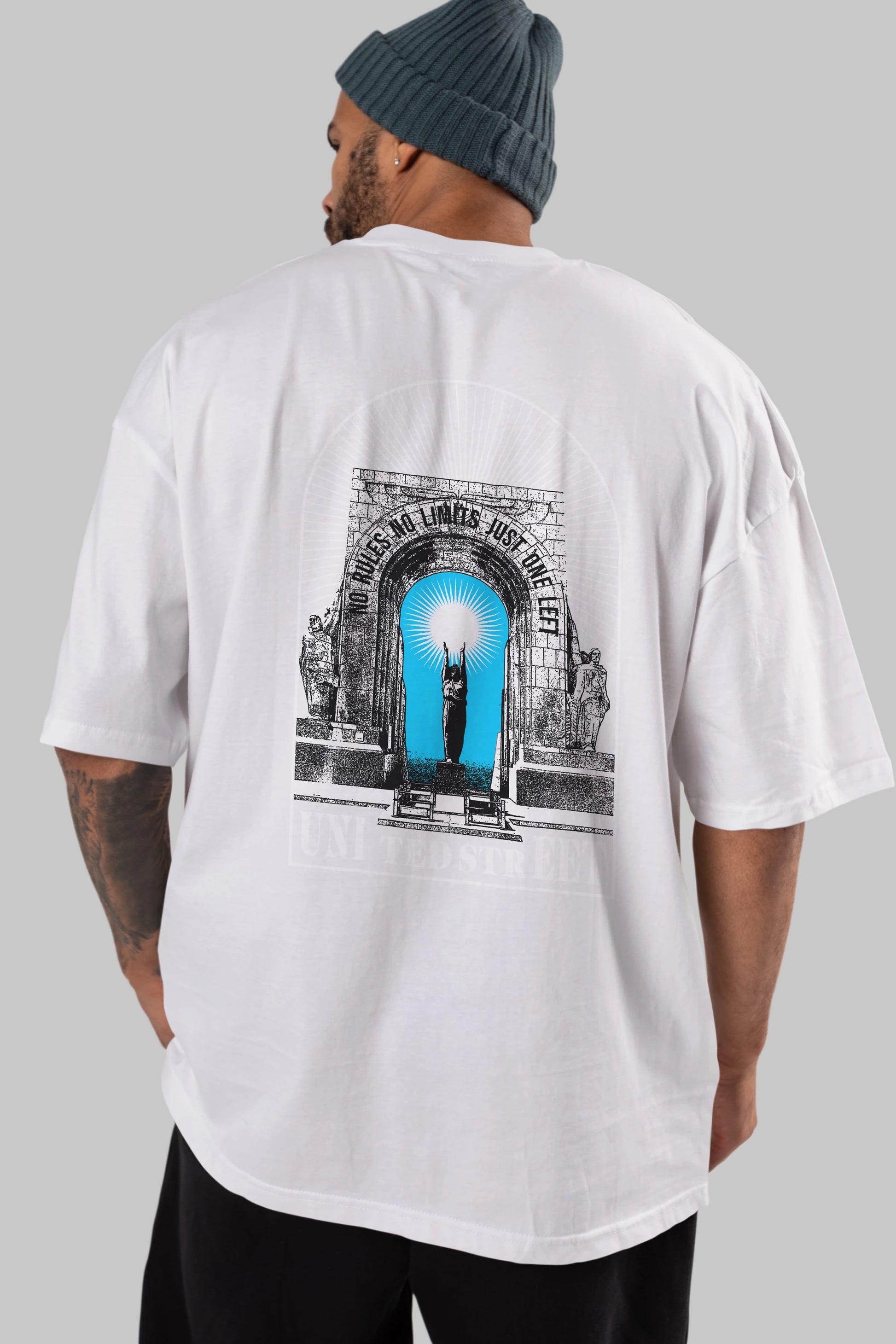 No Rules No Limits Arka Baskılı Oversize t-shirt Erkek Kadın Unisex