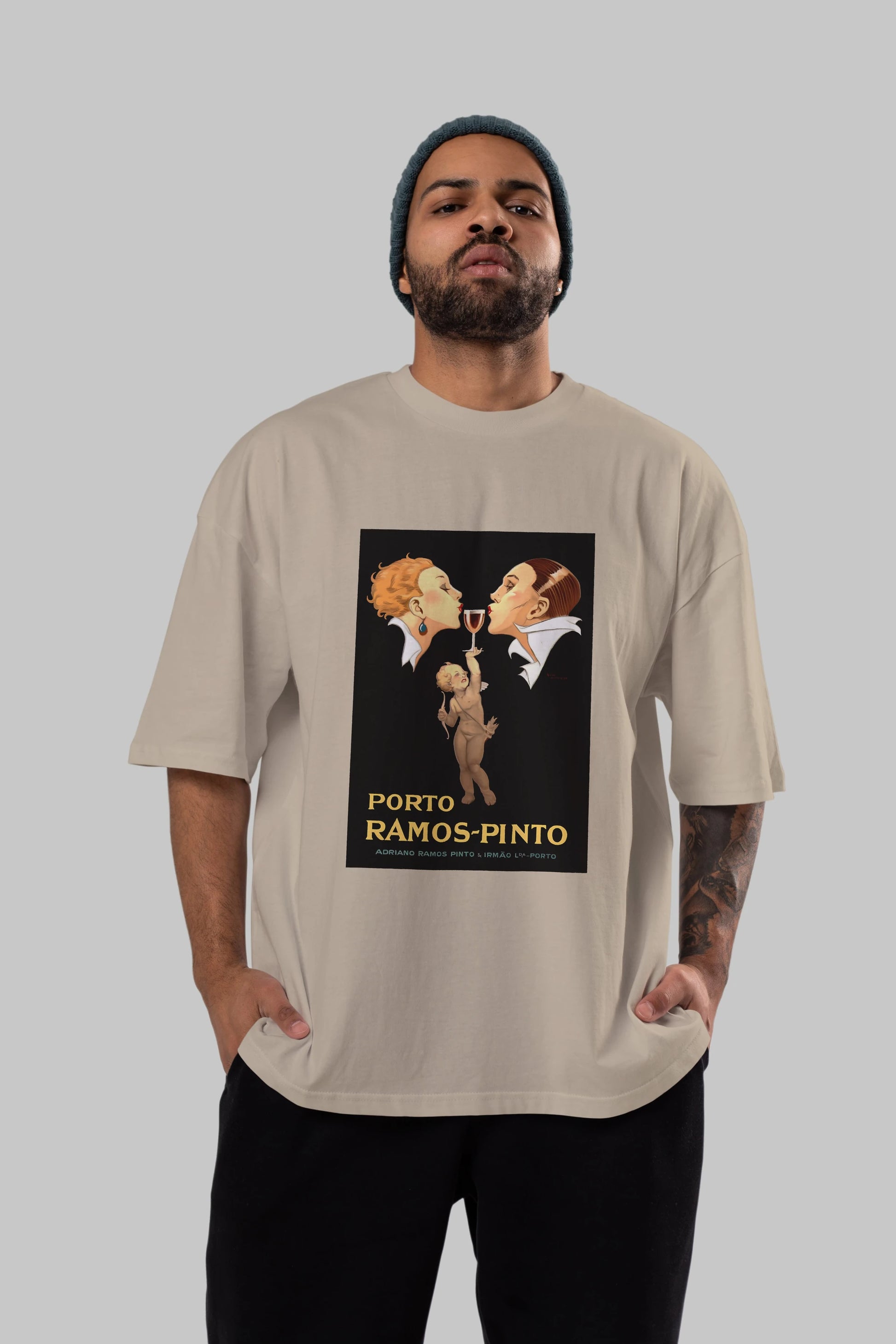 Porto Ramos Pinto Ön Baskılı Oversize t-shirt Erkek Kadın Unisex %100 Pamuk Bisiklet Yaka tişort
