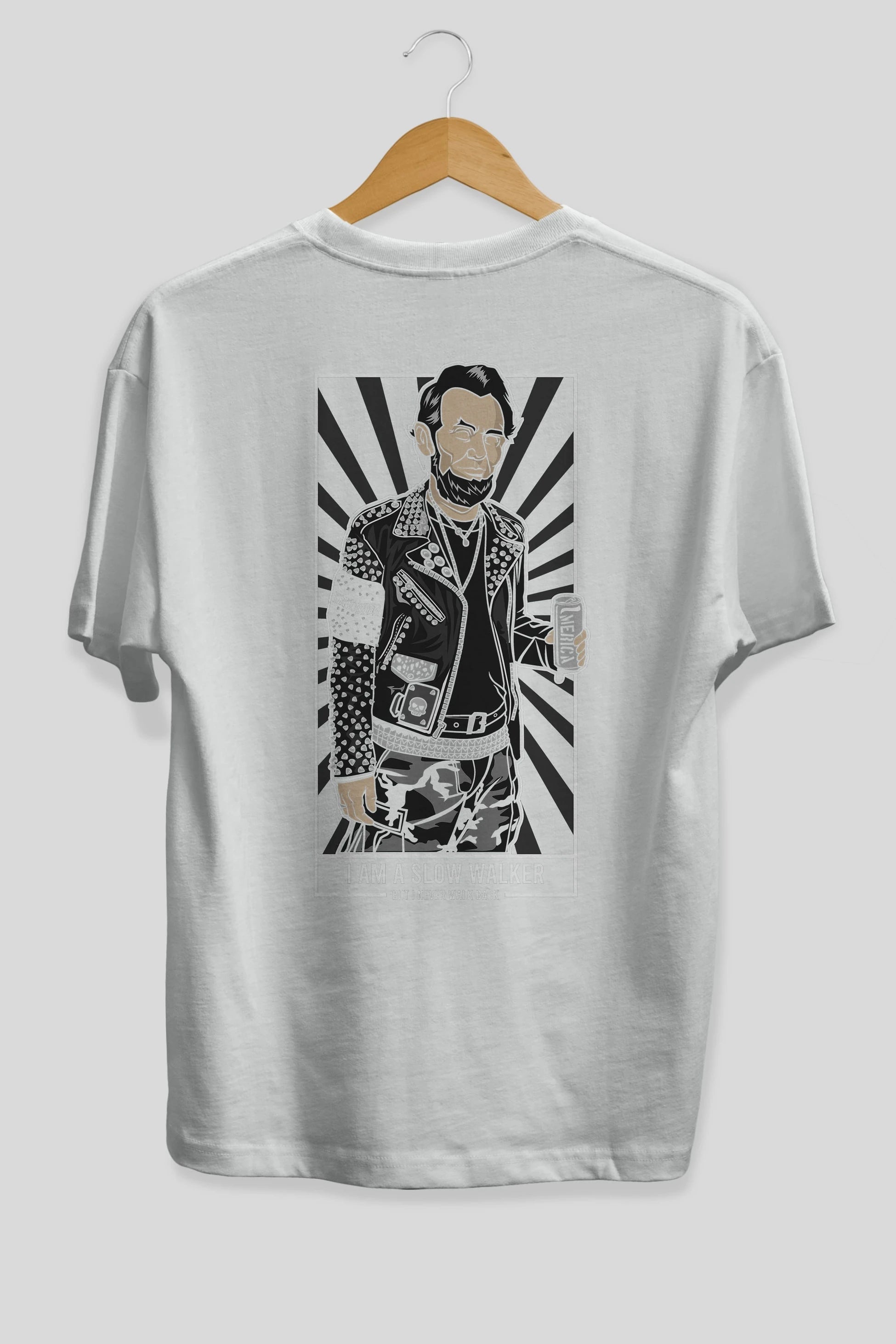 Lincoln Street Punk Arka Baskılı Oversize t-shirt Erkek Kadın Unisex %100 Pamuk tişort