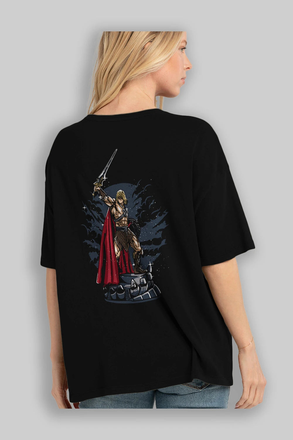 Warrior Arka Baskılı Oversize t-shirt Erkek Kadın Unisex %100 Pamuk