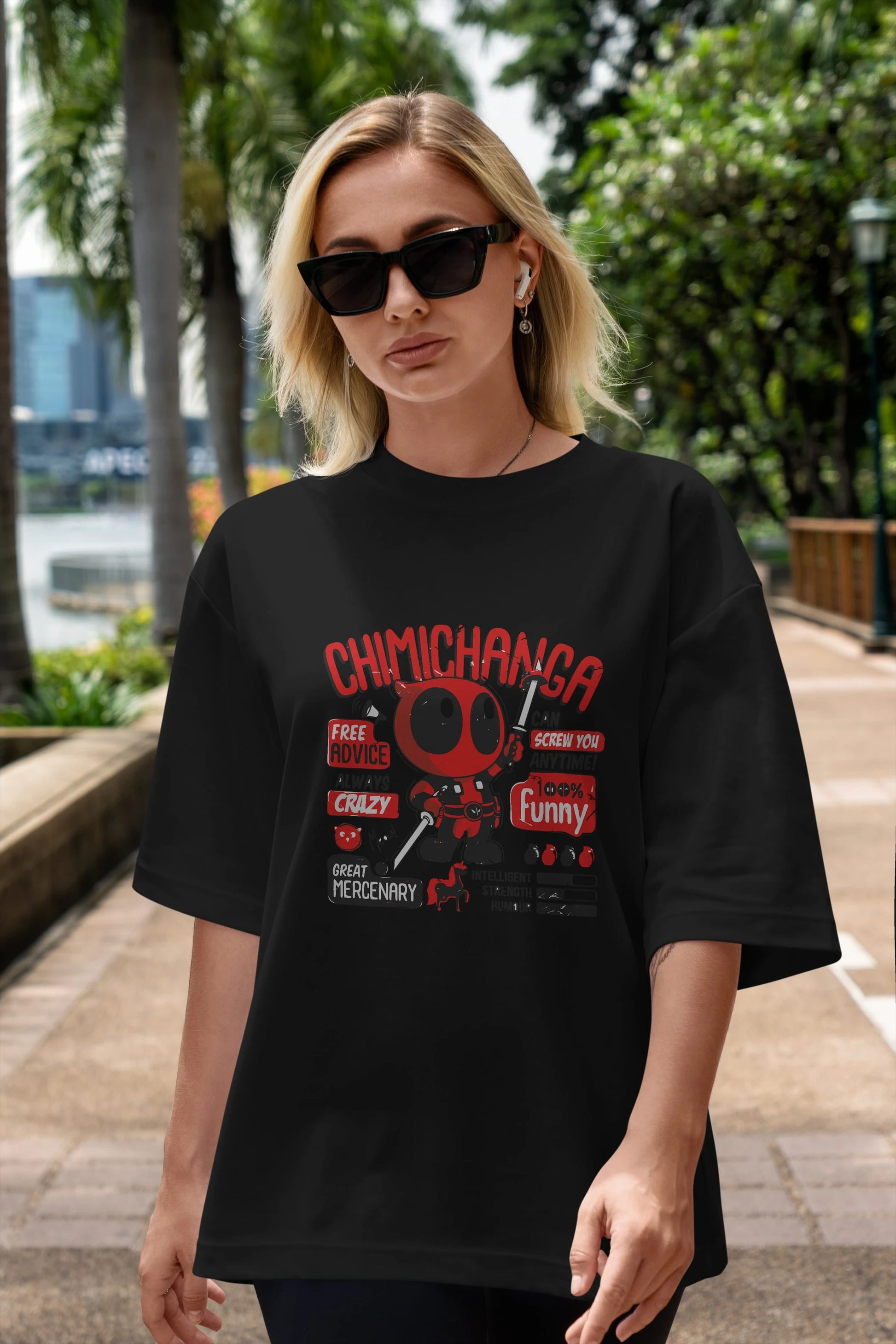 Deadpool (9) Ön Baskılı Oversize t-shirt Erkek Kadın Unisex %100 Pamuk Bisiklet Yaka tişort