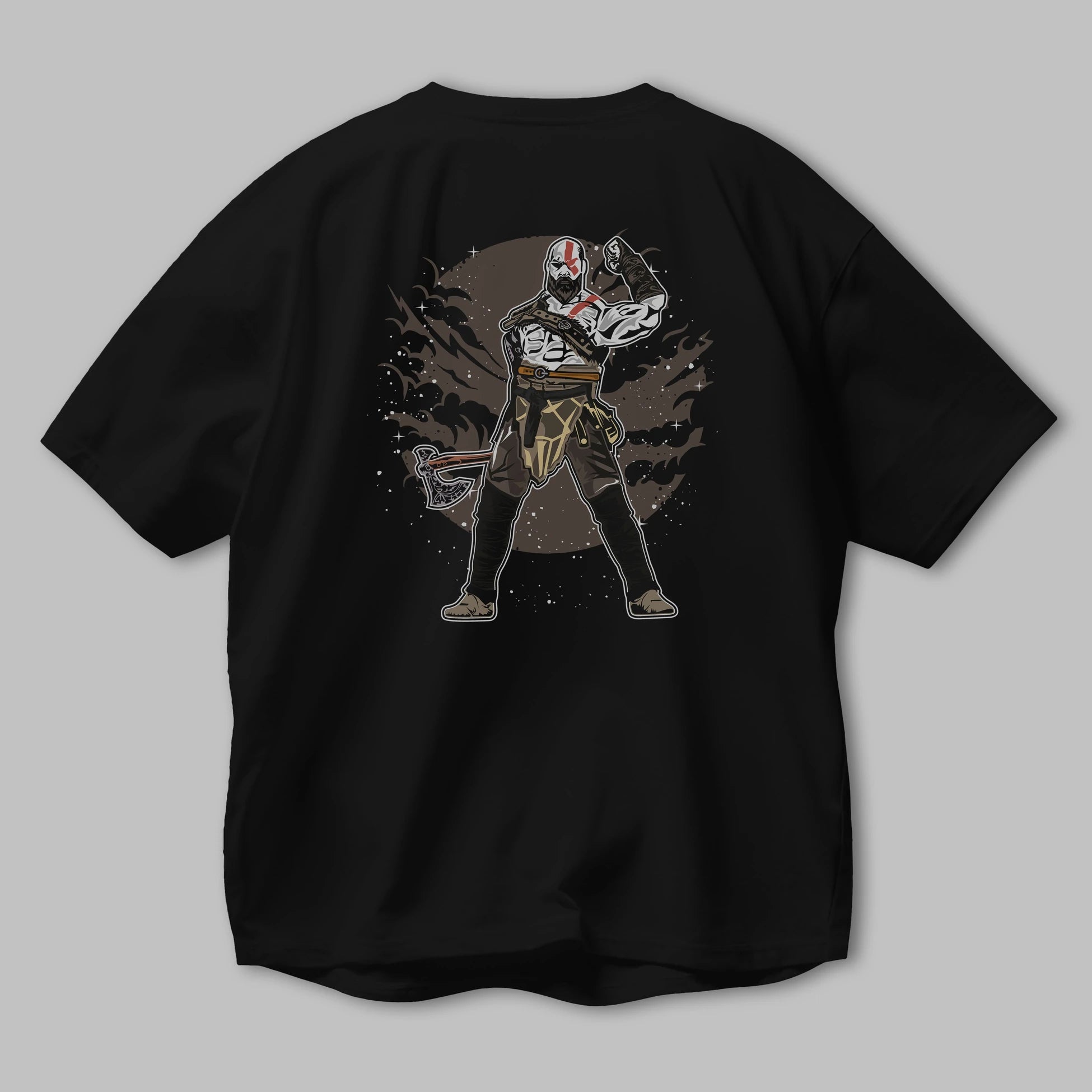 GOD OF WAR Arka Baskılı Oversize t-shirt Erkek Kadın Unisex %100 Pamuk