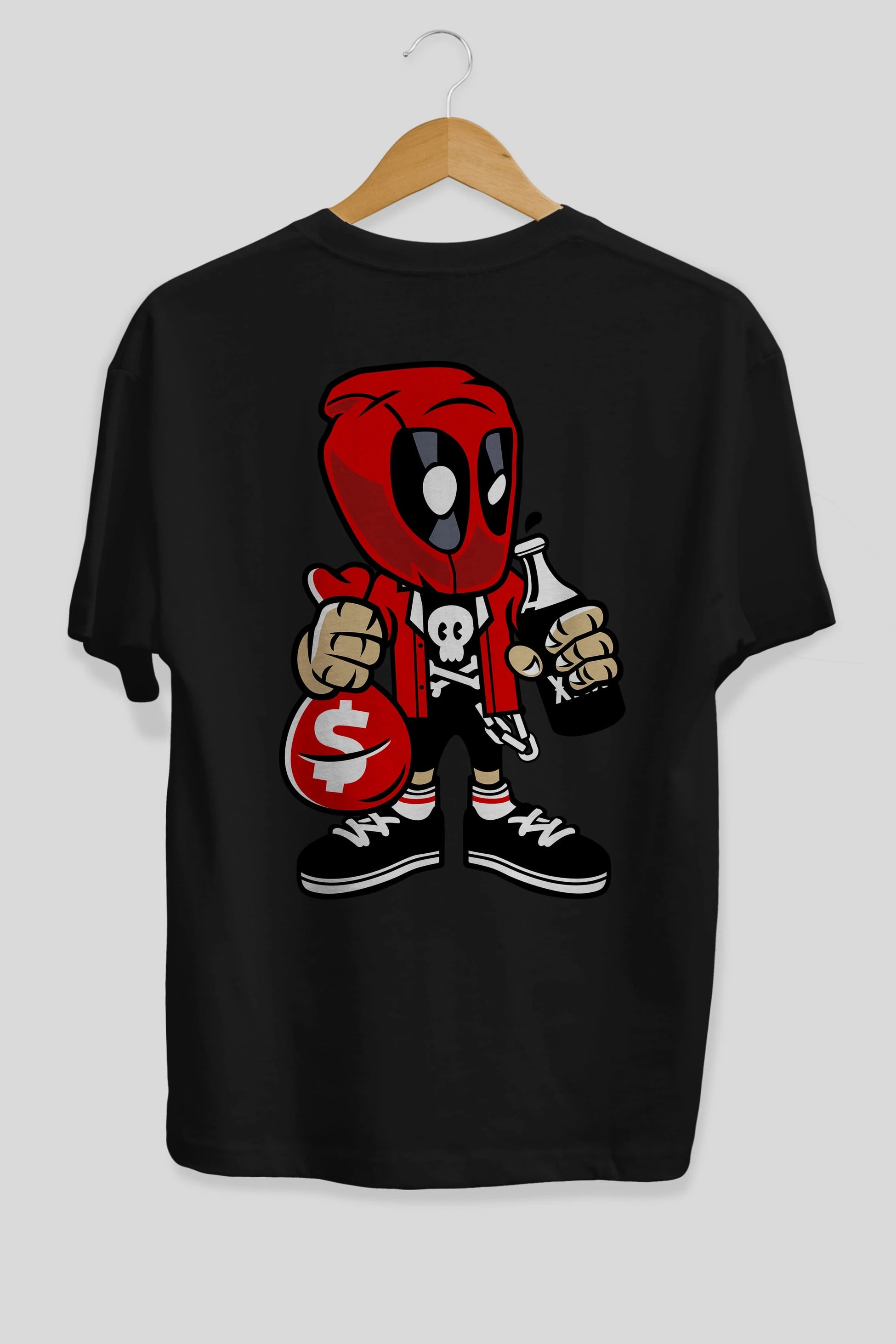 Deadpool (20) Arka Baskılı Oversize t-shirt Erkek Kadın Unisex %100 Pamuk Bisiklet Yaka tişort