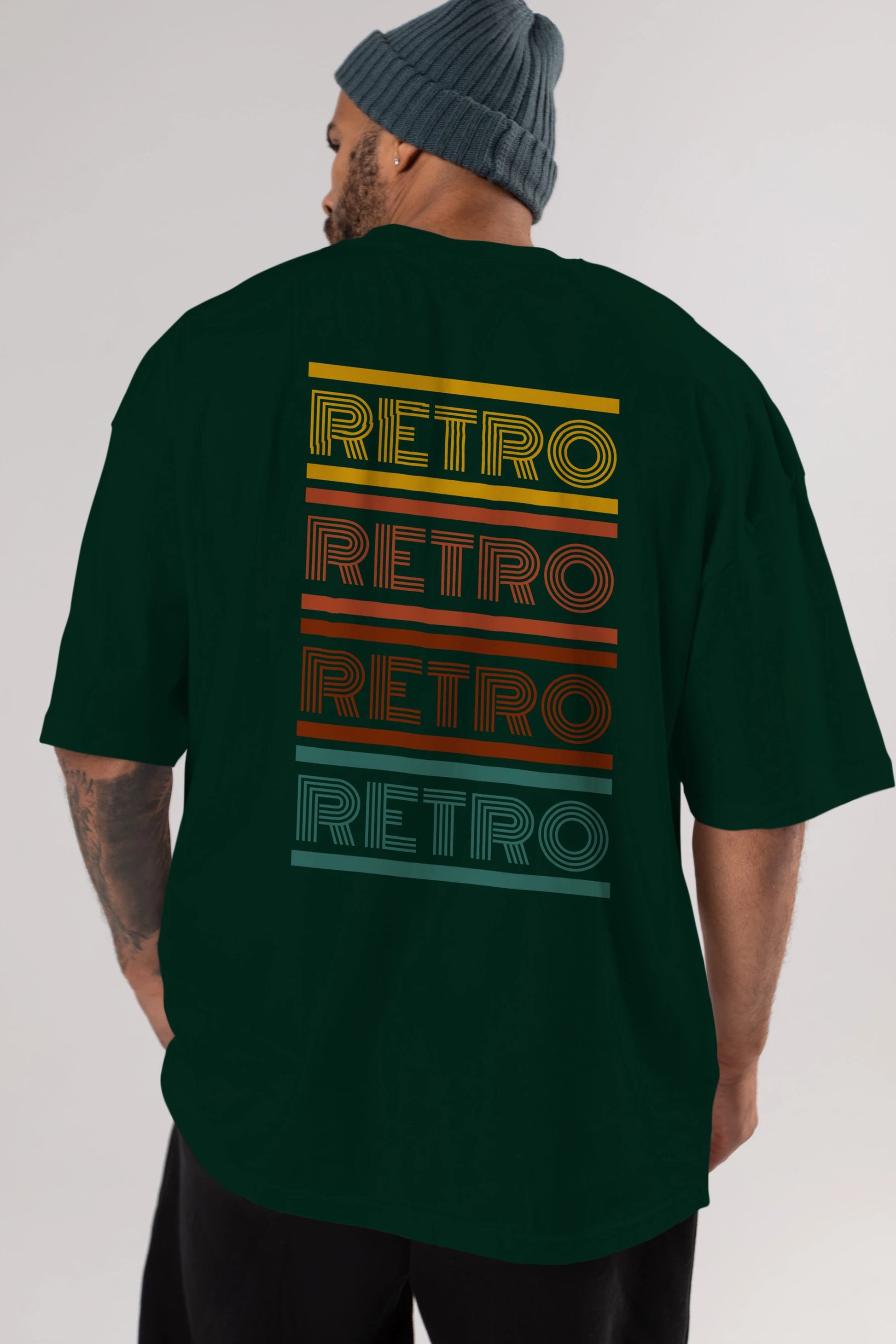 Retro Yazılı Arka Baskılı Oversize t-shirt Erkek Kadın Unisex