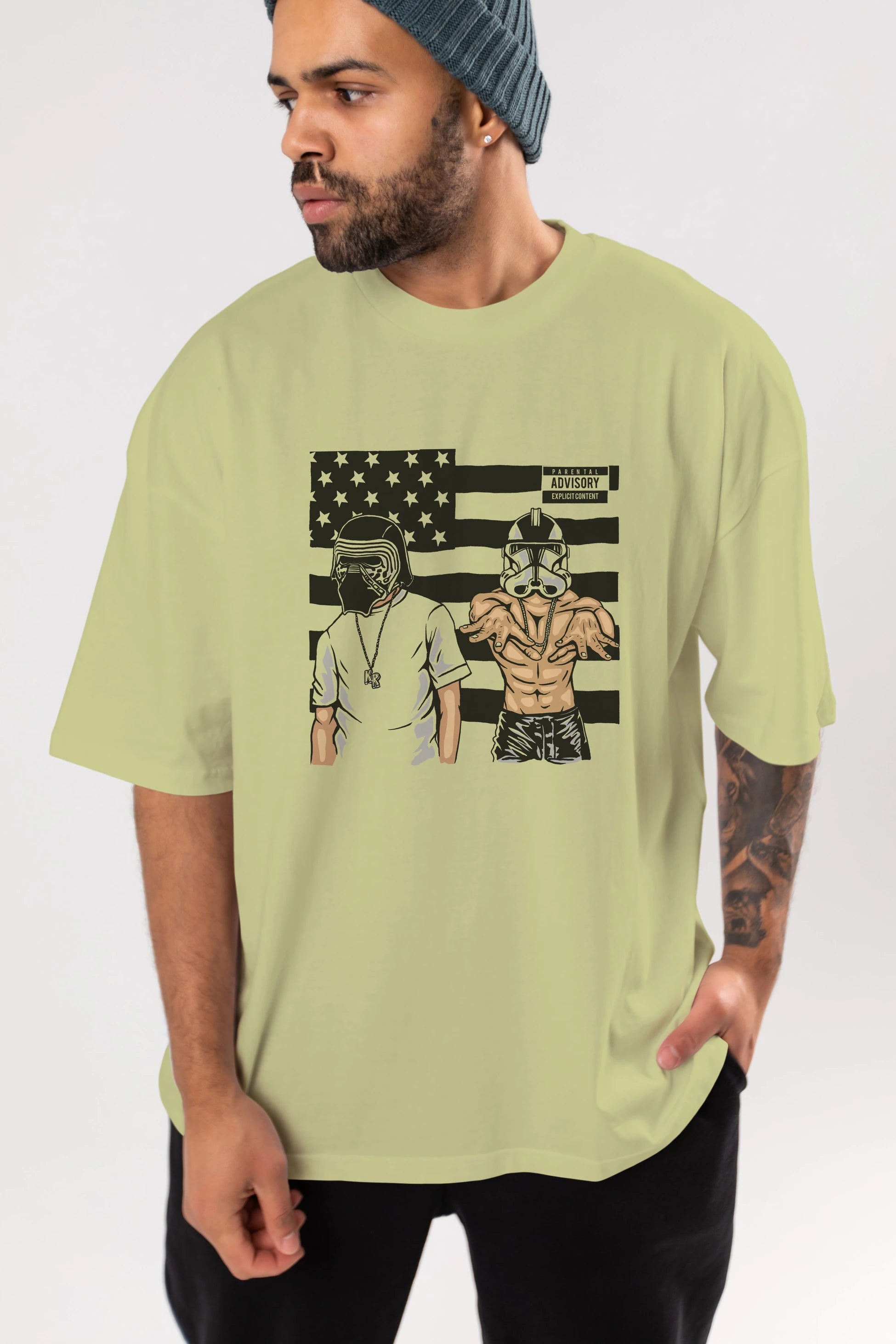 Darkonia Ön Baskılı Oversize t-shirt Erkek Kadın Unisex %100 Pamuk tişort