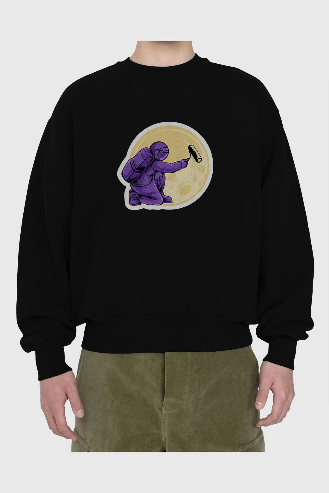 Astropaint Sticker Ön Baskılı Oversize Sweatshirt Erkek Kadın Unisex