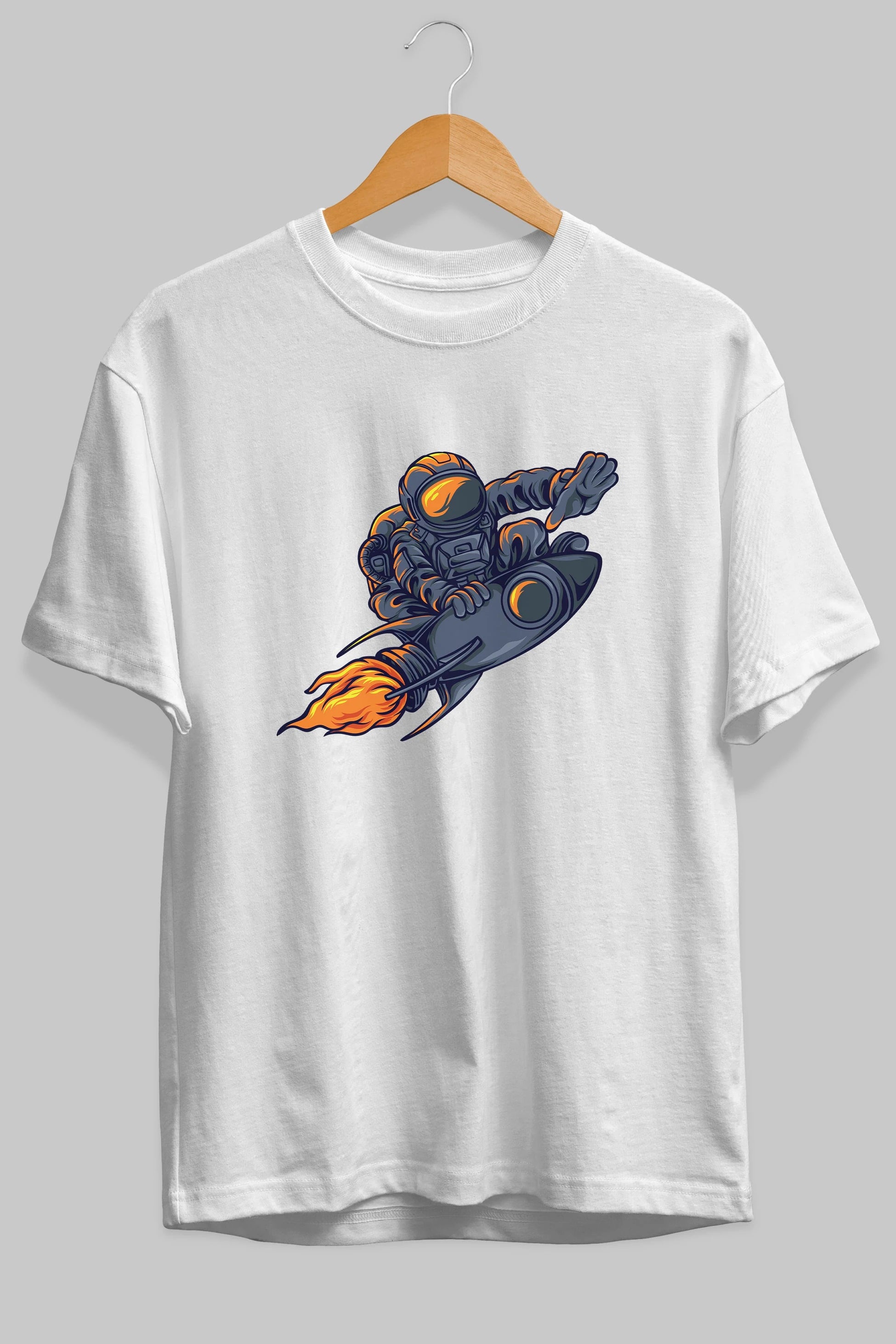 Astrocket Illustration Tshirt Ön Baskılı Oversize t-shirt Erkek Kadın Unisex