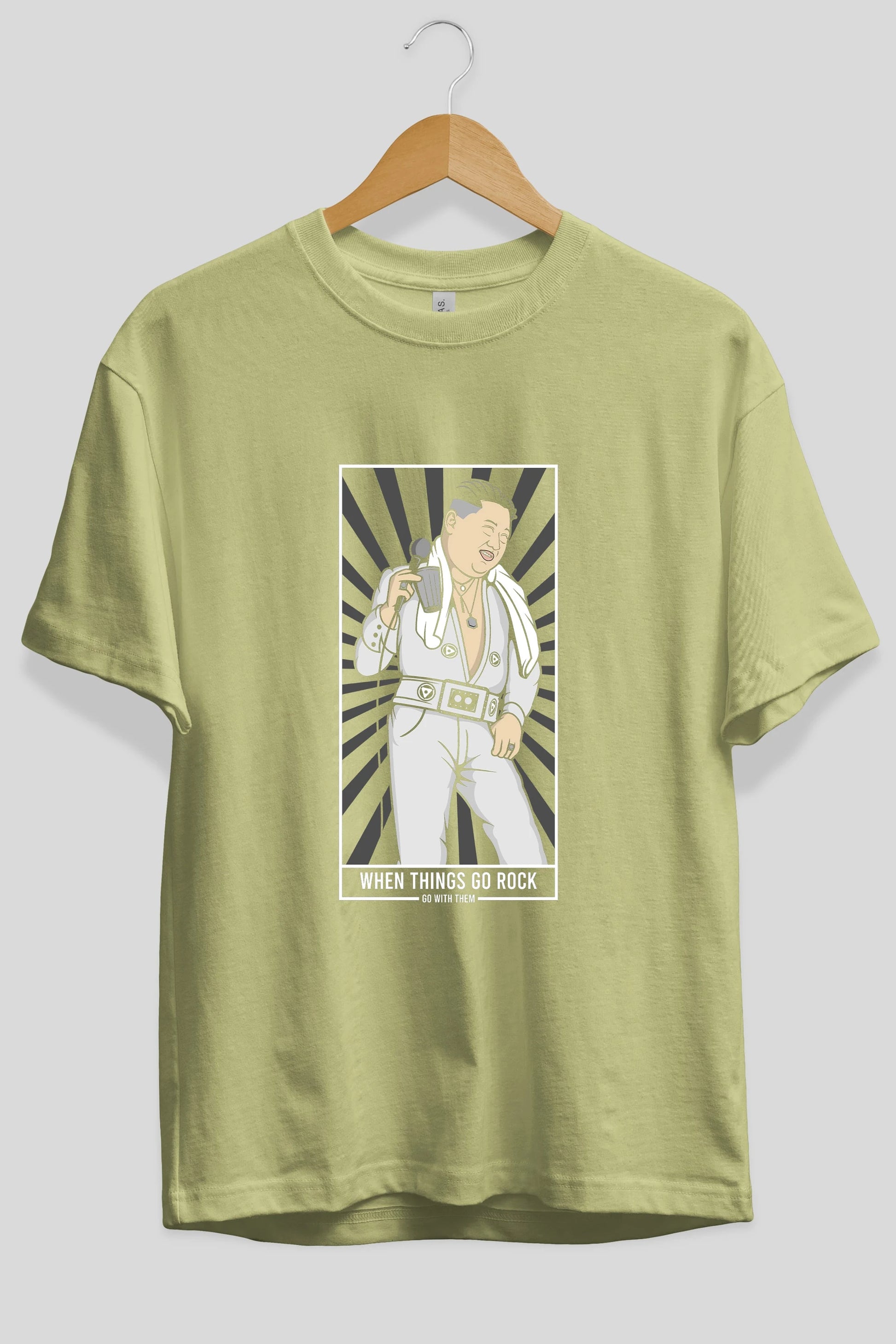 Kim Elvis Ön Baskılı Oversize t-shirt Erkek Kadın Unisex %100 Pamuk tişort