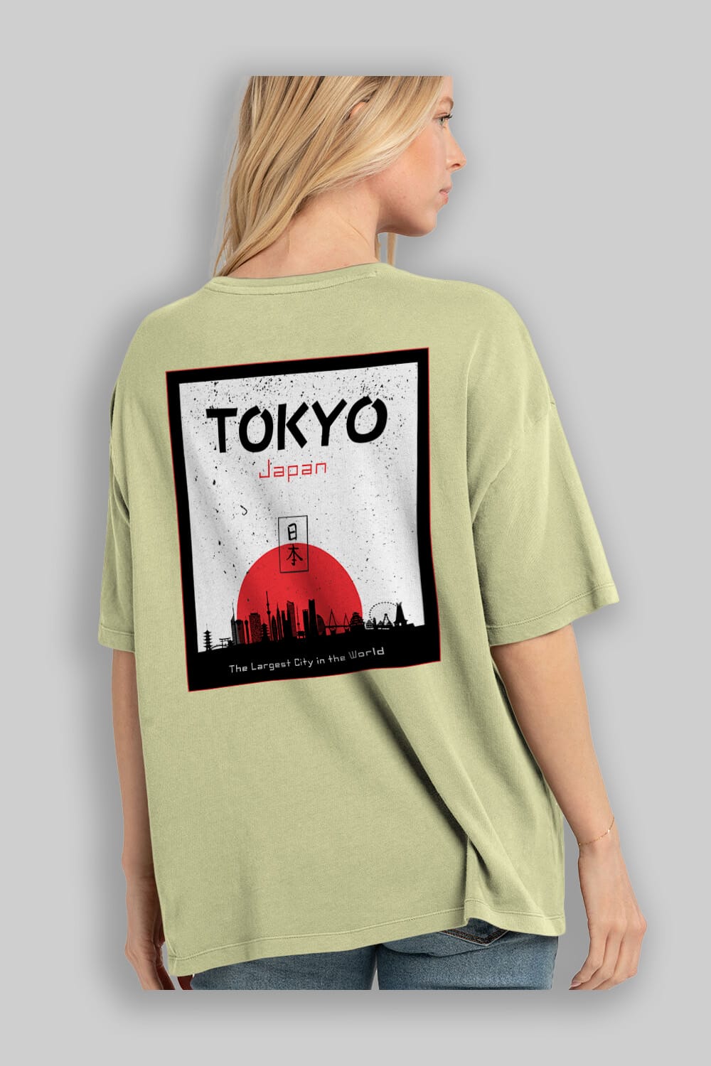 Tokyo Japan Yazılı Arka Baskılı Oversize t-shirt Erkek Kadın Unisex