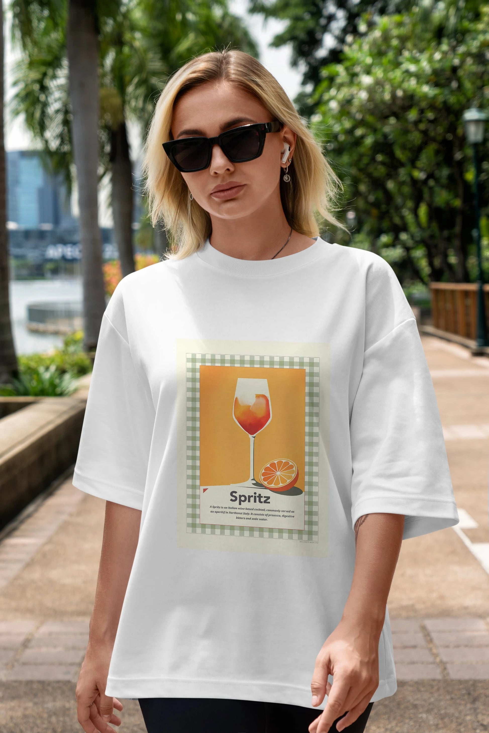 Aperol Spritz 5 Ön Baskılı Oversize t-shirt Erkek Kadın Unisex %100 Pamuk Bisiklet Yaka tişort