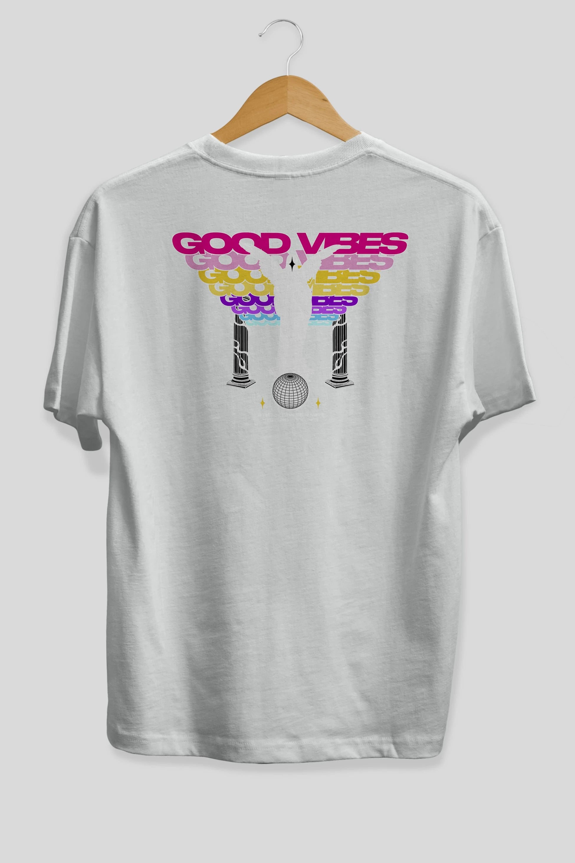 Good Vibes Arka Baskılı Oversize t-shirt Erkek Kadın Unisex