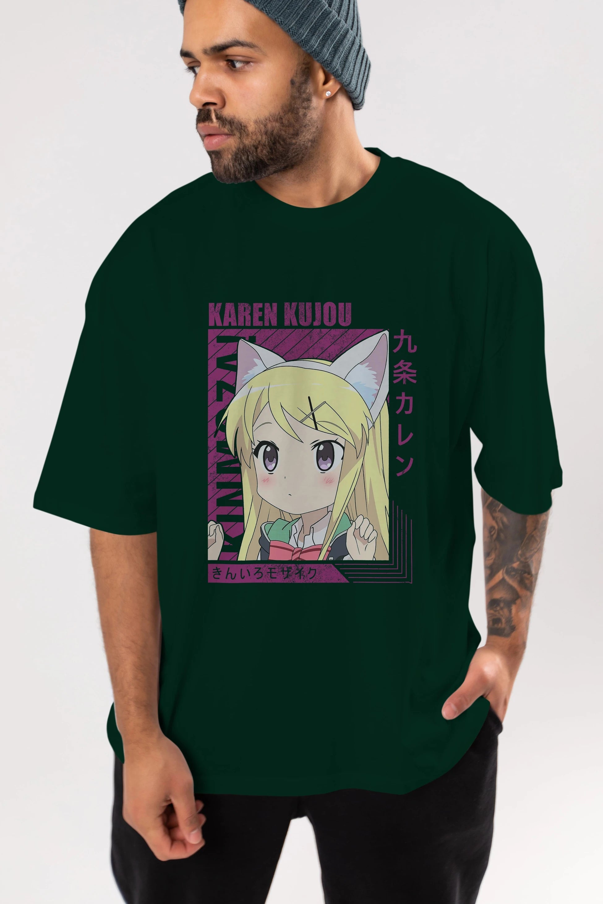 Karen Kujou 4 Anime Ön Baskılı Oversize t-shirt %100 pamuk Erkek Kadın Unisex